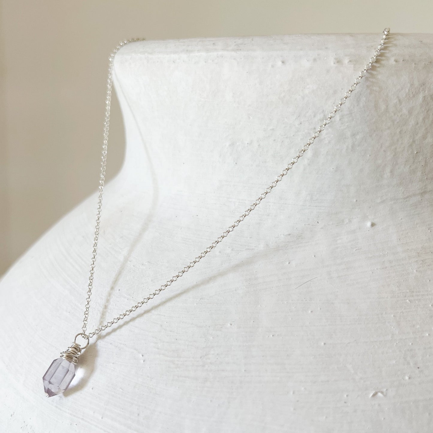 pink crystal necklace