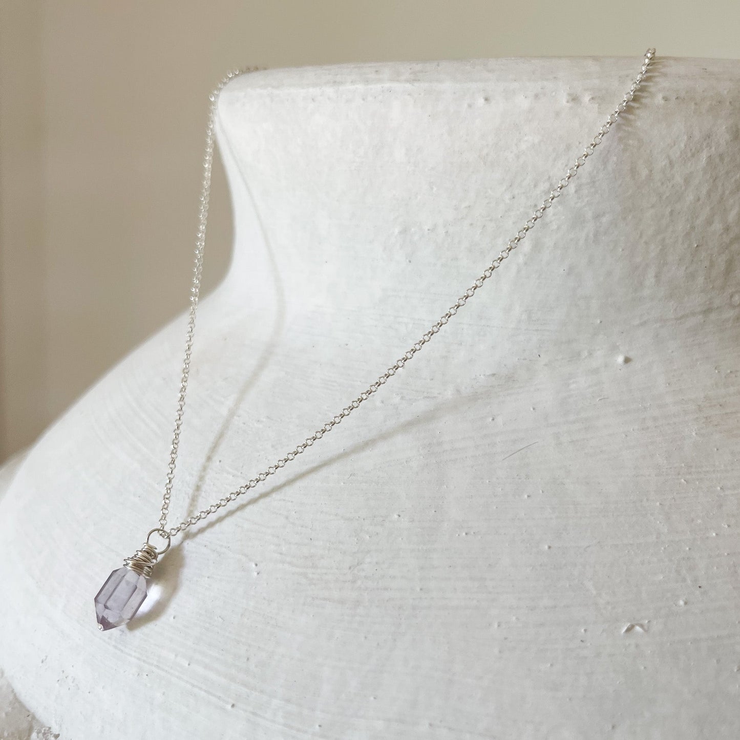 modern minimalist crystal necklace