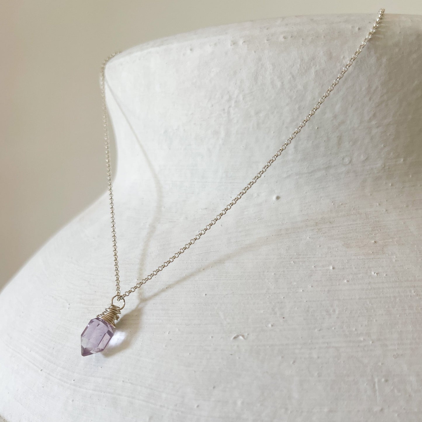 pink crystal necklace