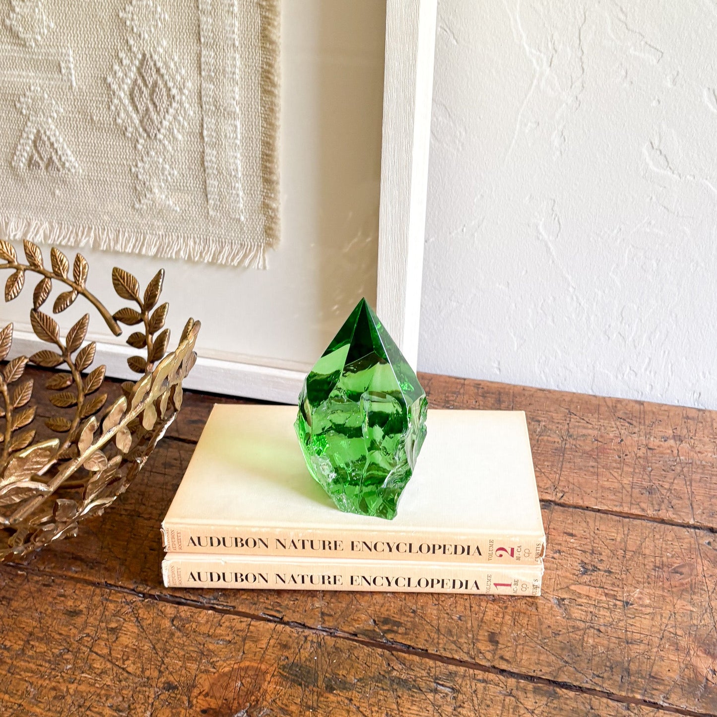 green glass statue