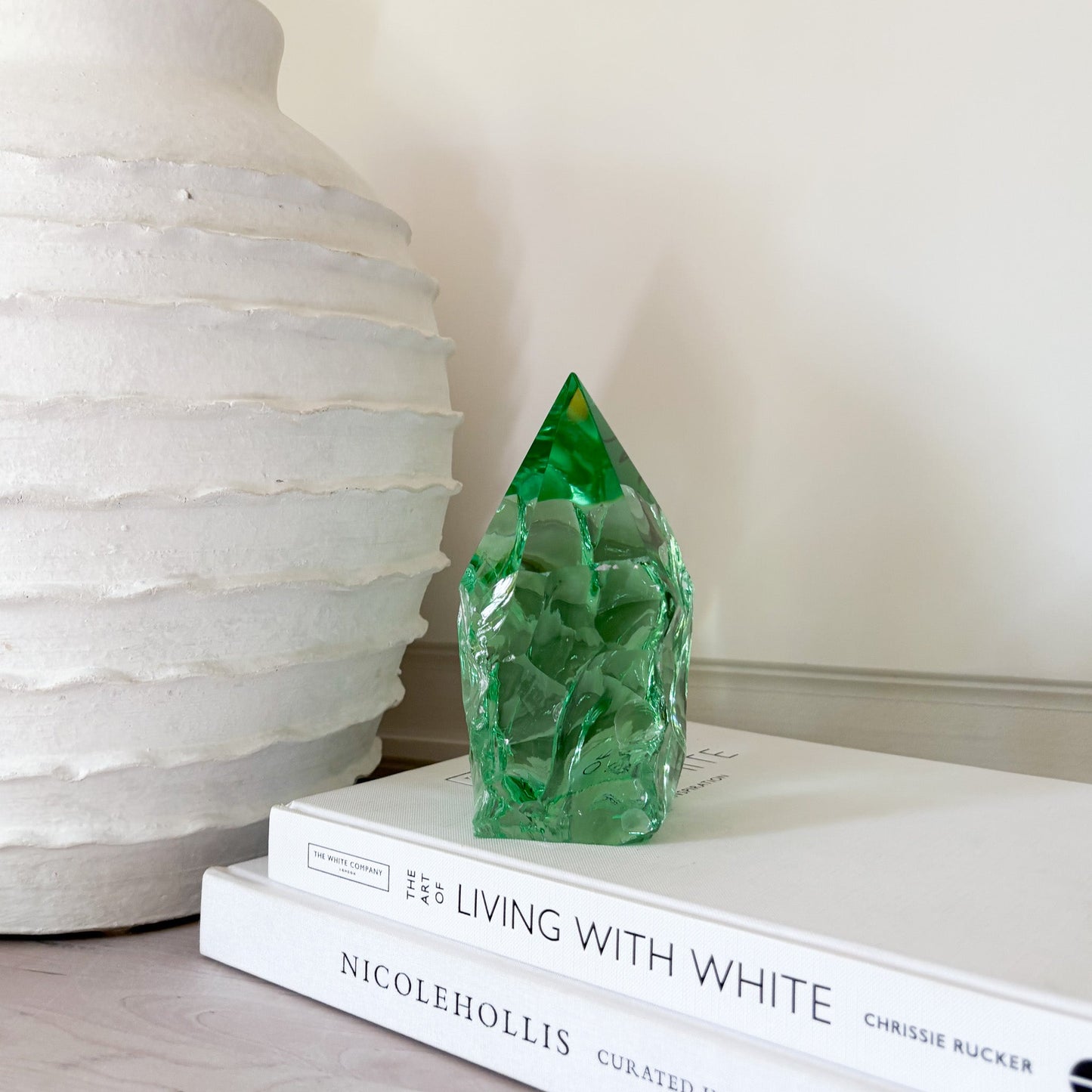 modern green glass home accents