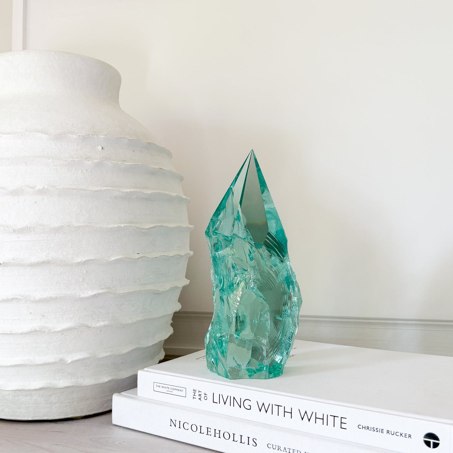 green glass statue