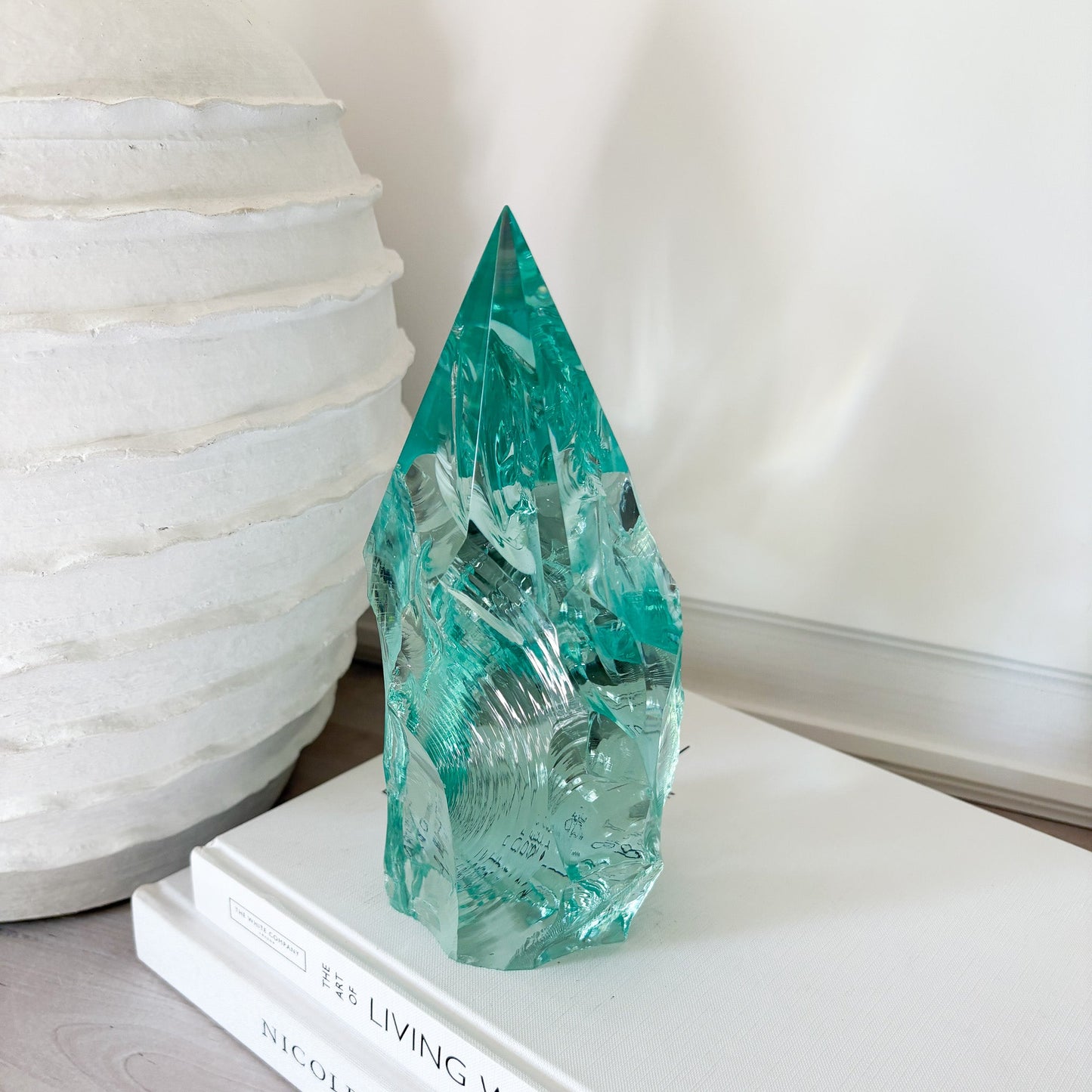 modern rustic green glass home accents