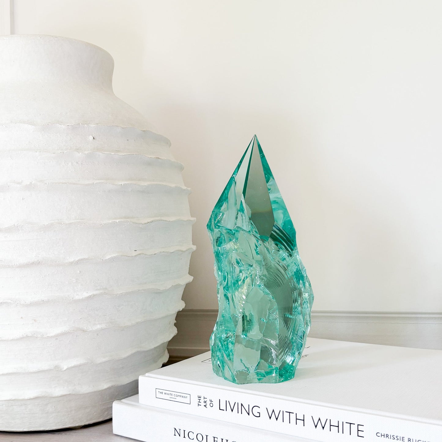 green glass home decor
