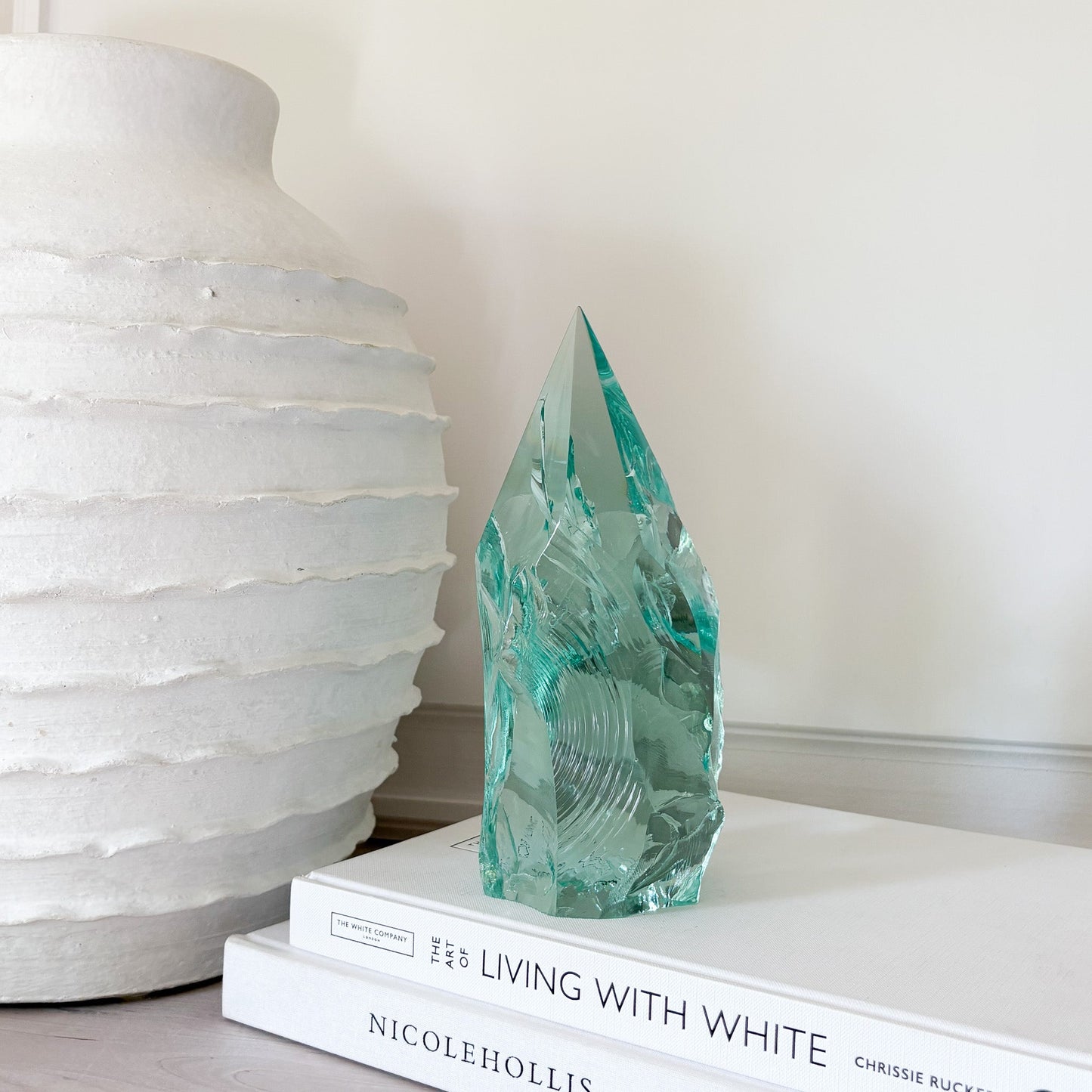 modern rustic green glass decor