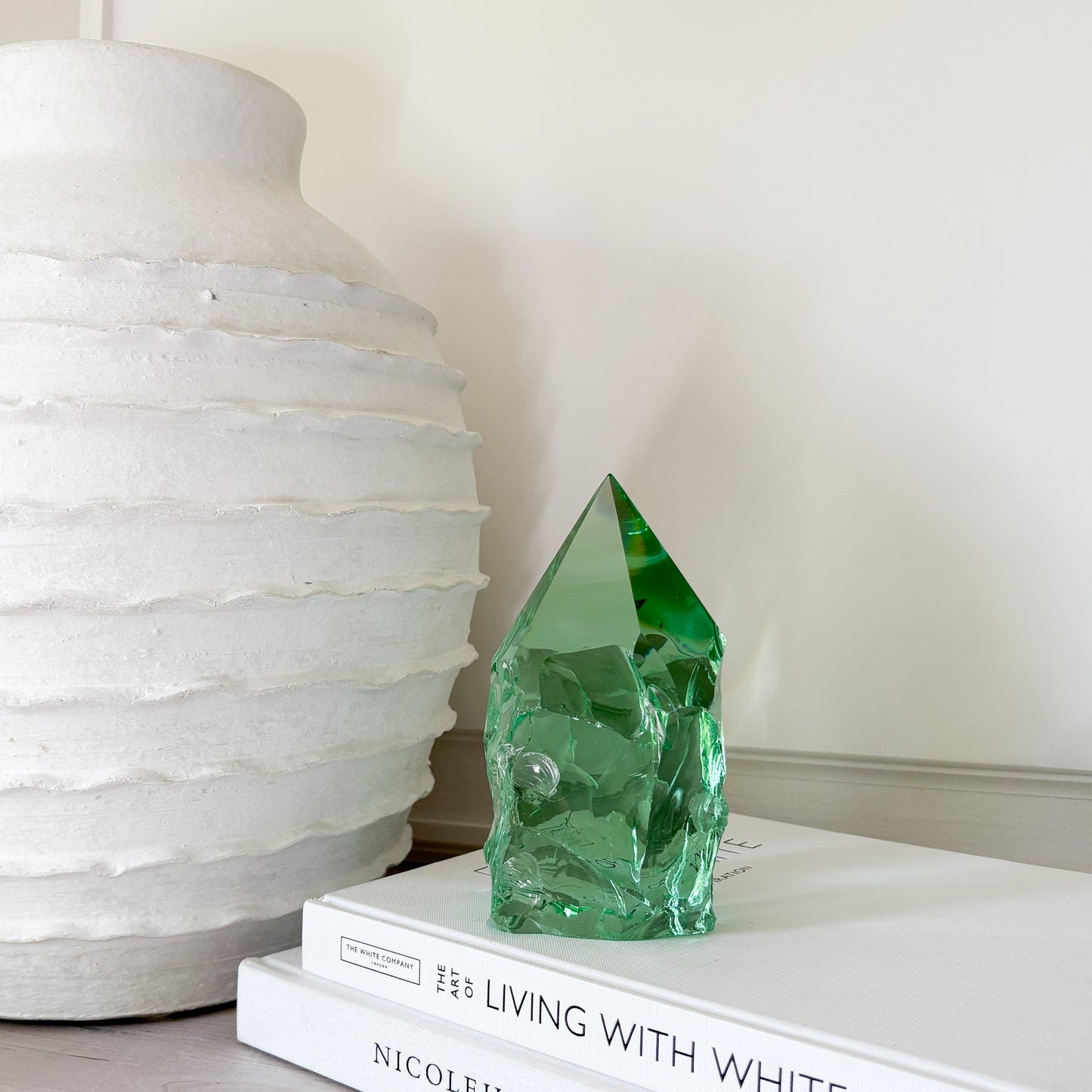 green glass home decor