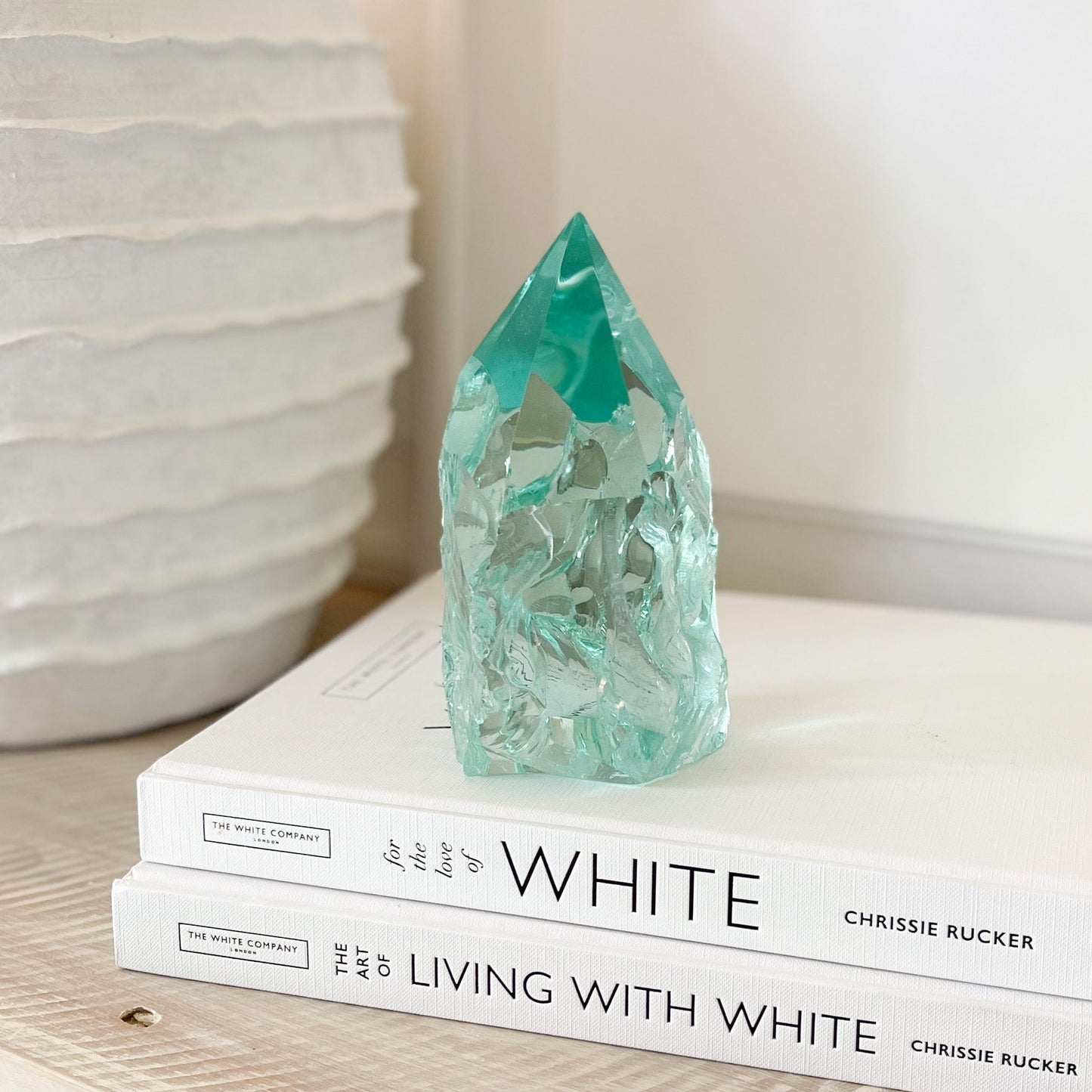 green glass statue