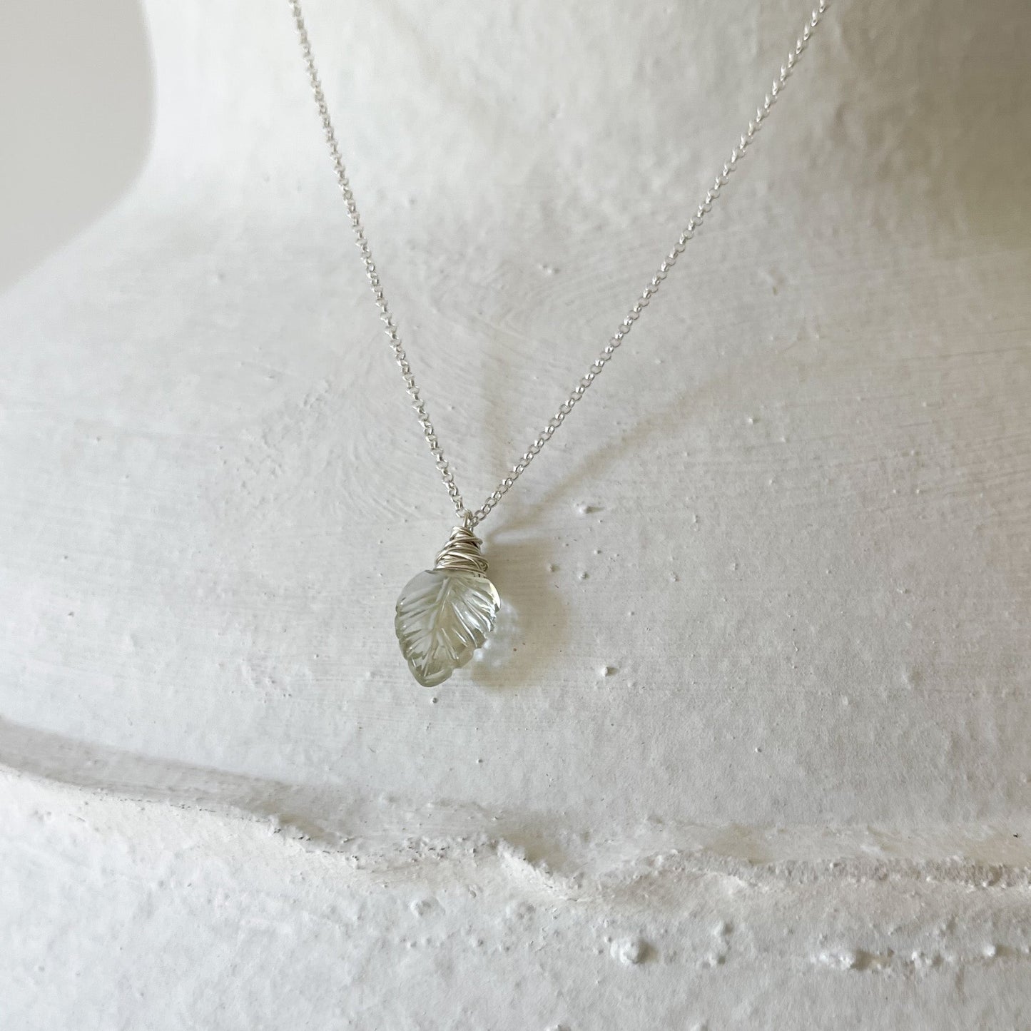 green amethyst crystal pendant necklace