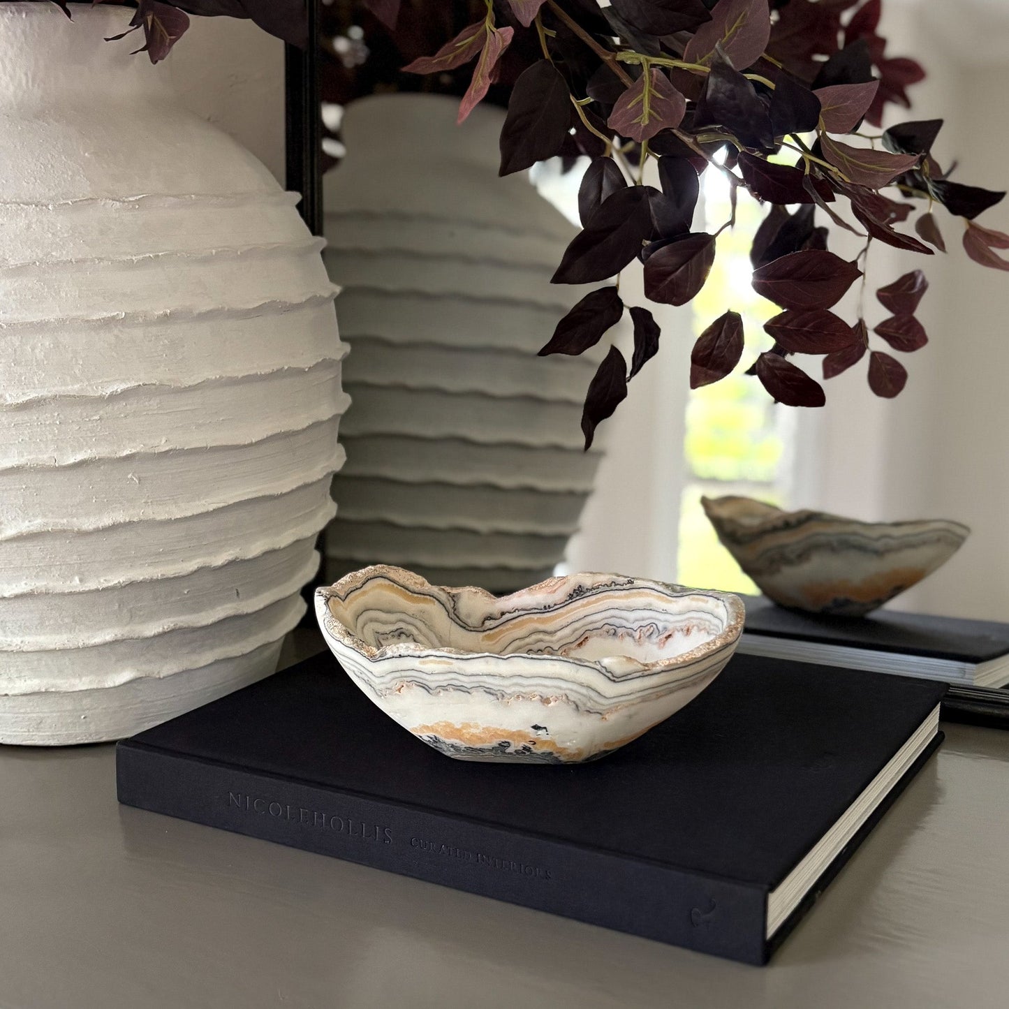 zebra onyx accent bowl