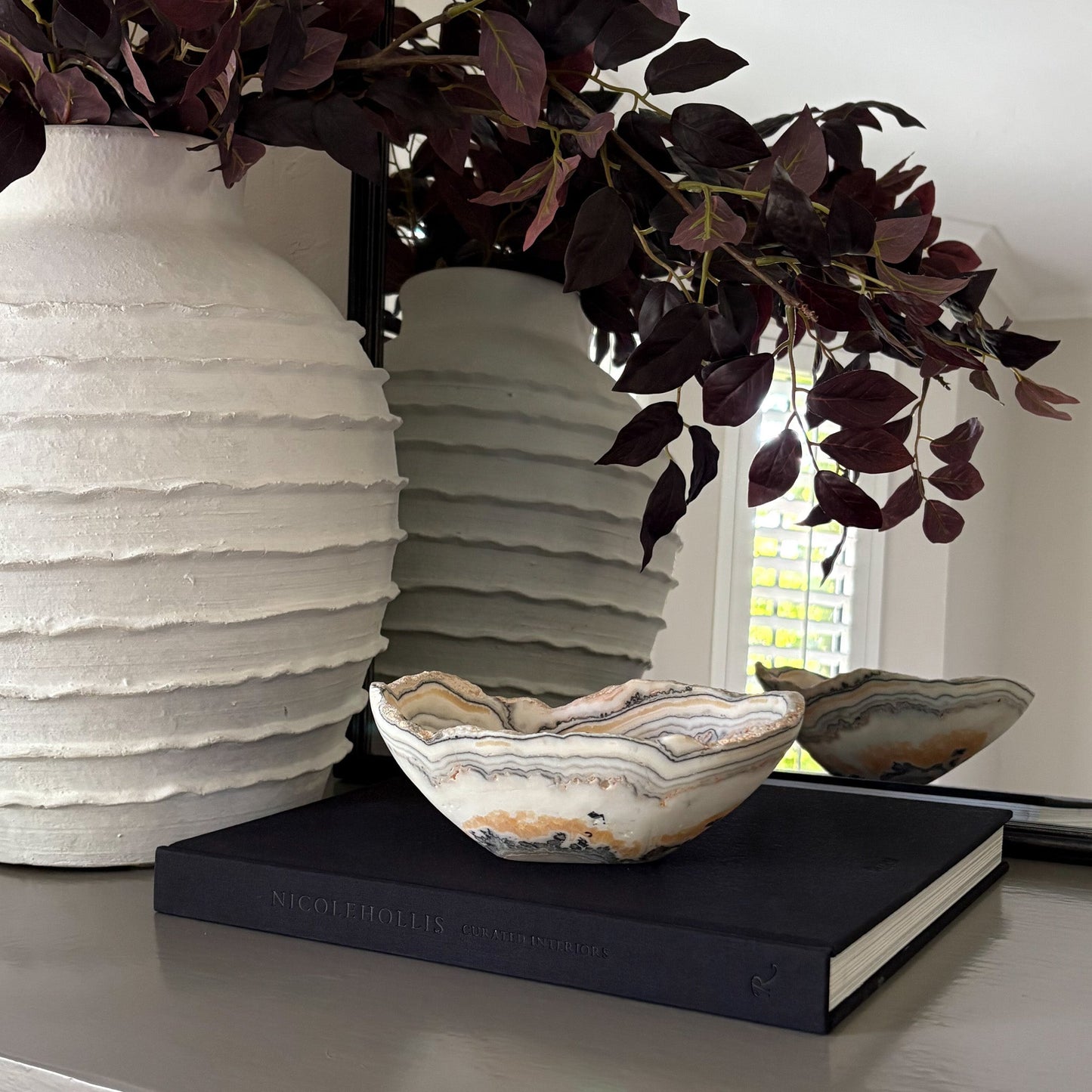 decorative zebra onyx bowl