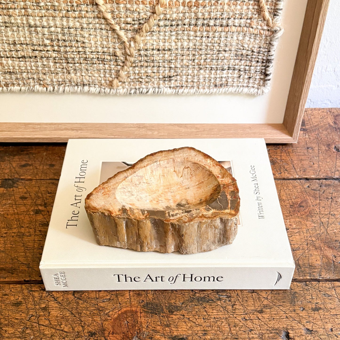 petrified wood accent dish