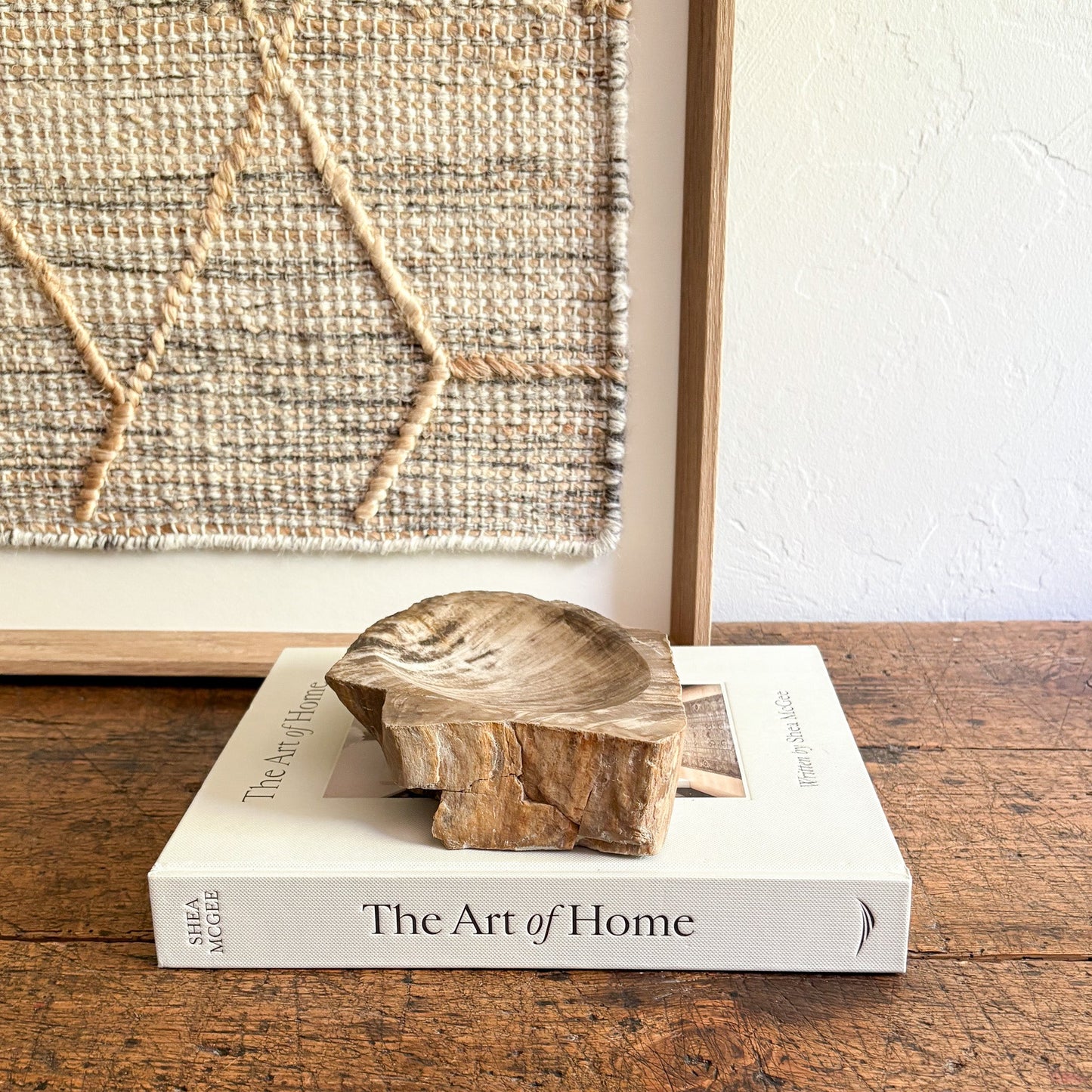 natural petrified wood dish