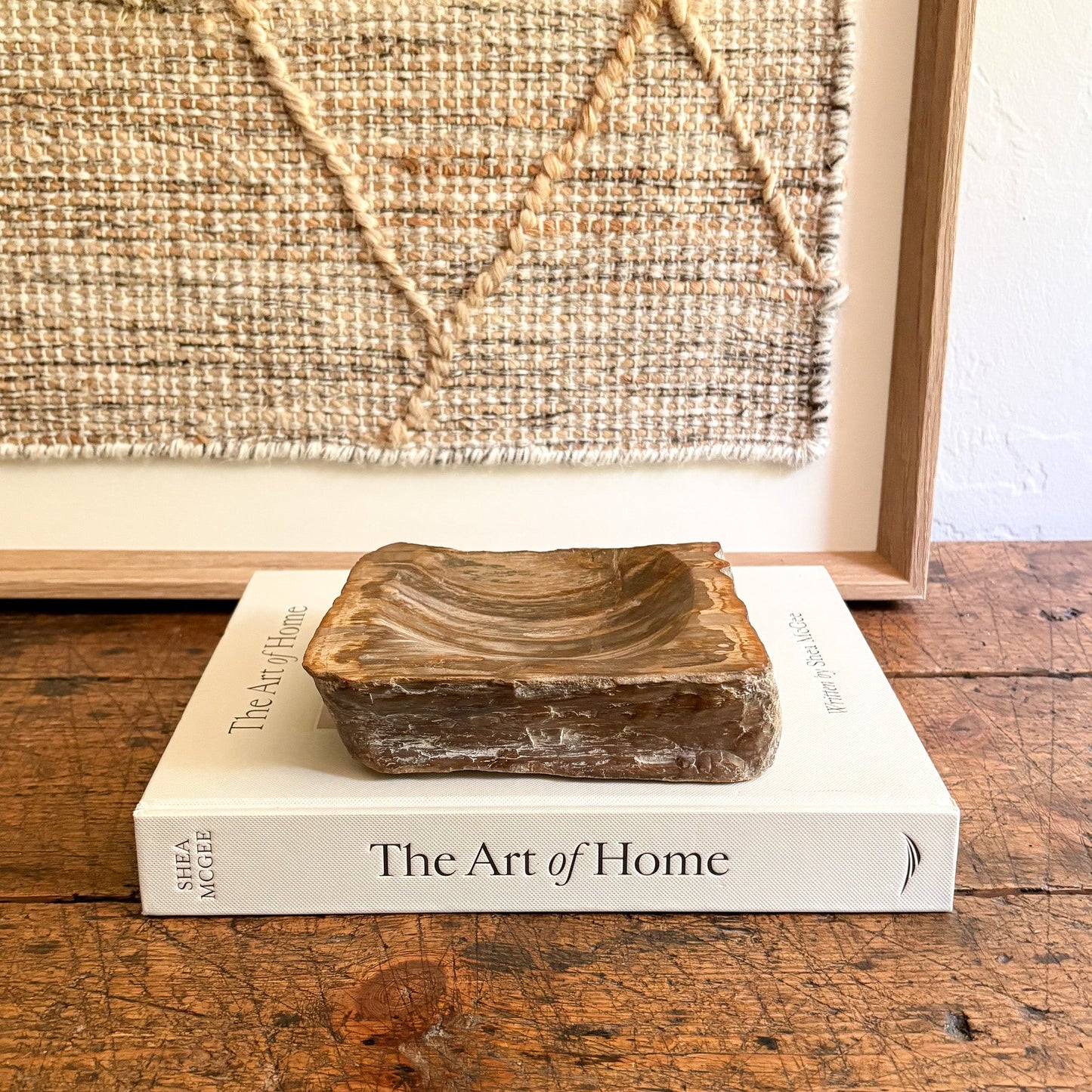 petrified wood accent bowl