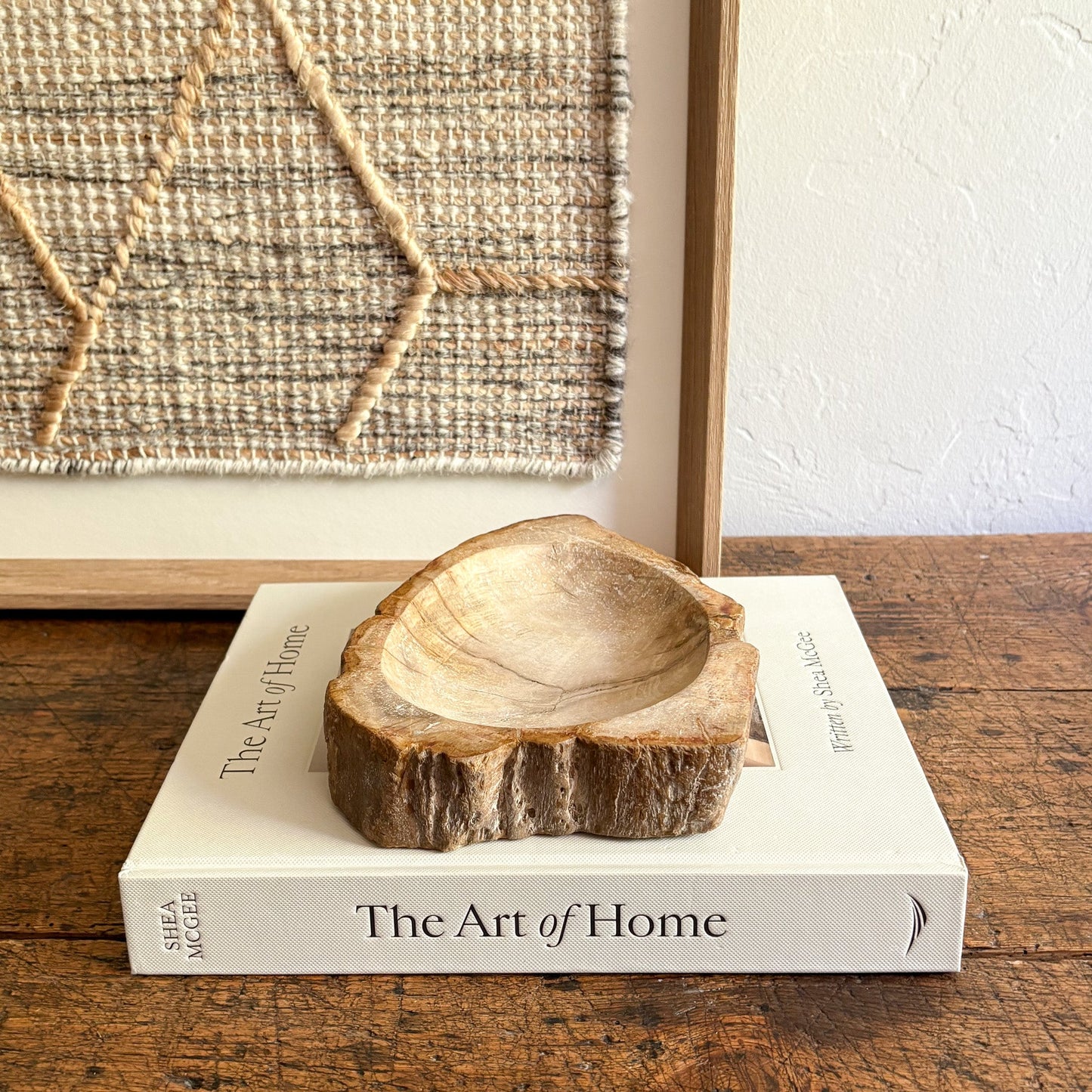 petrified wood accent bowl