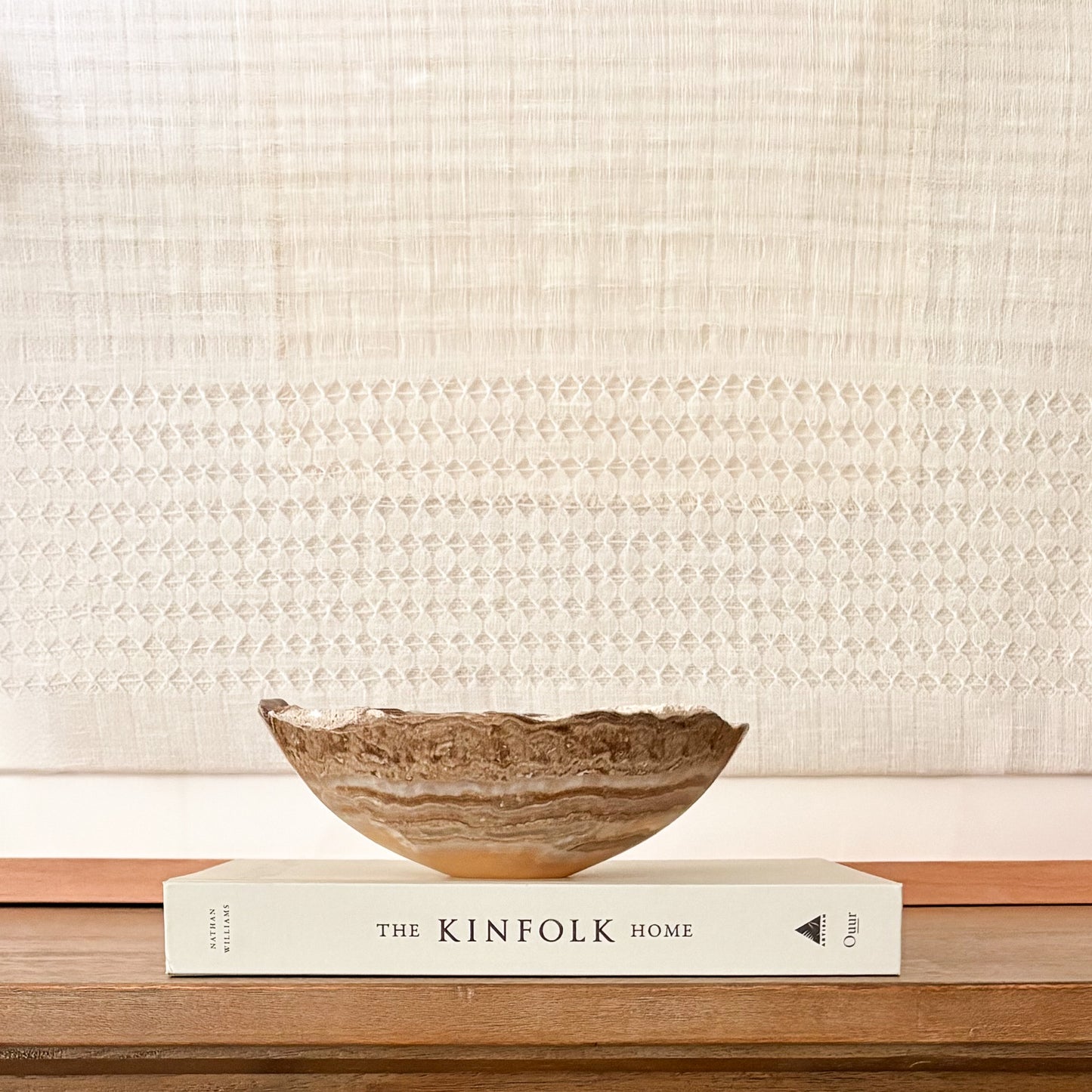 Small Hand Carved Amber Onyx Bowl