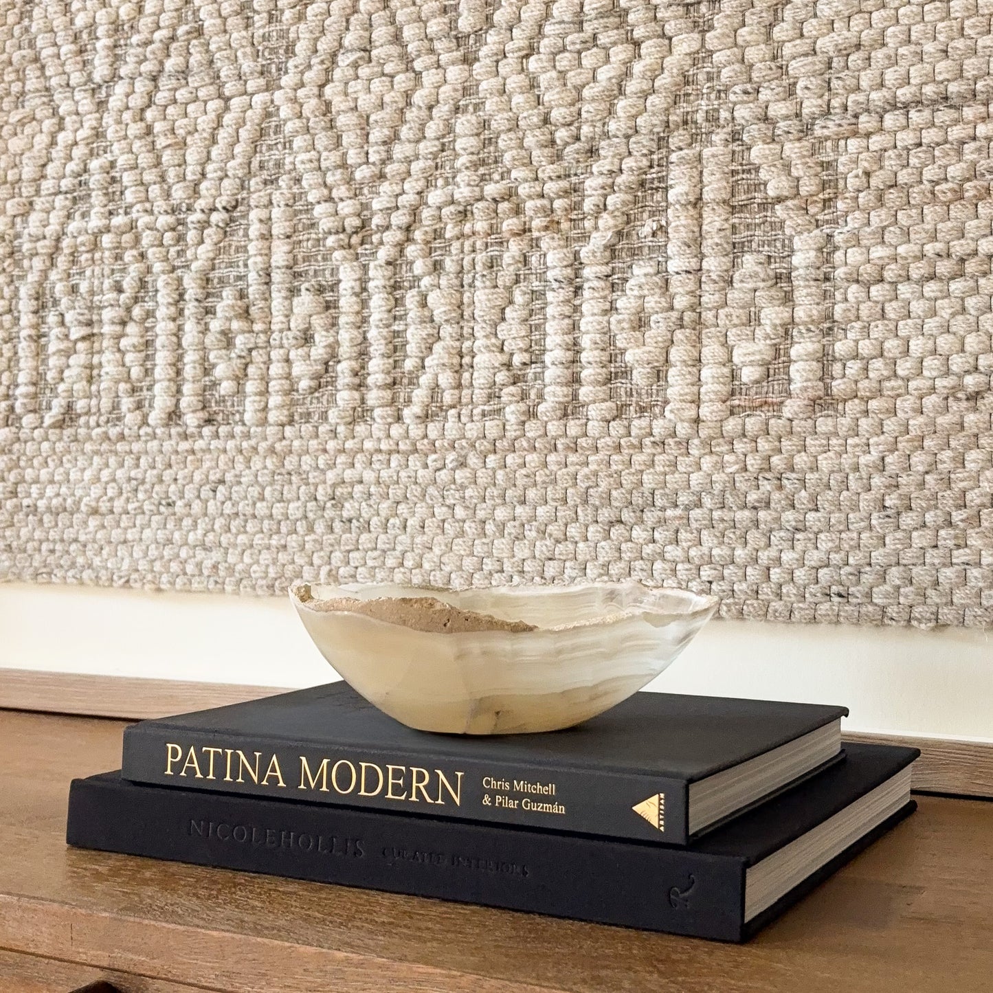 Small Hand Carved Grey Onyx Bowl