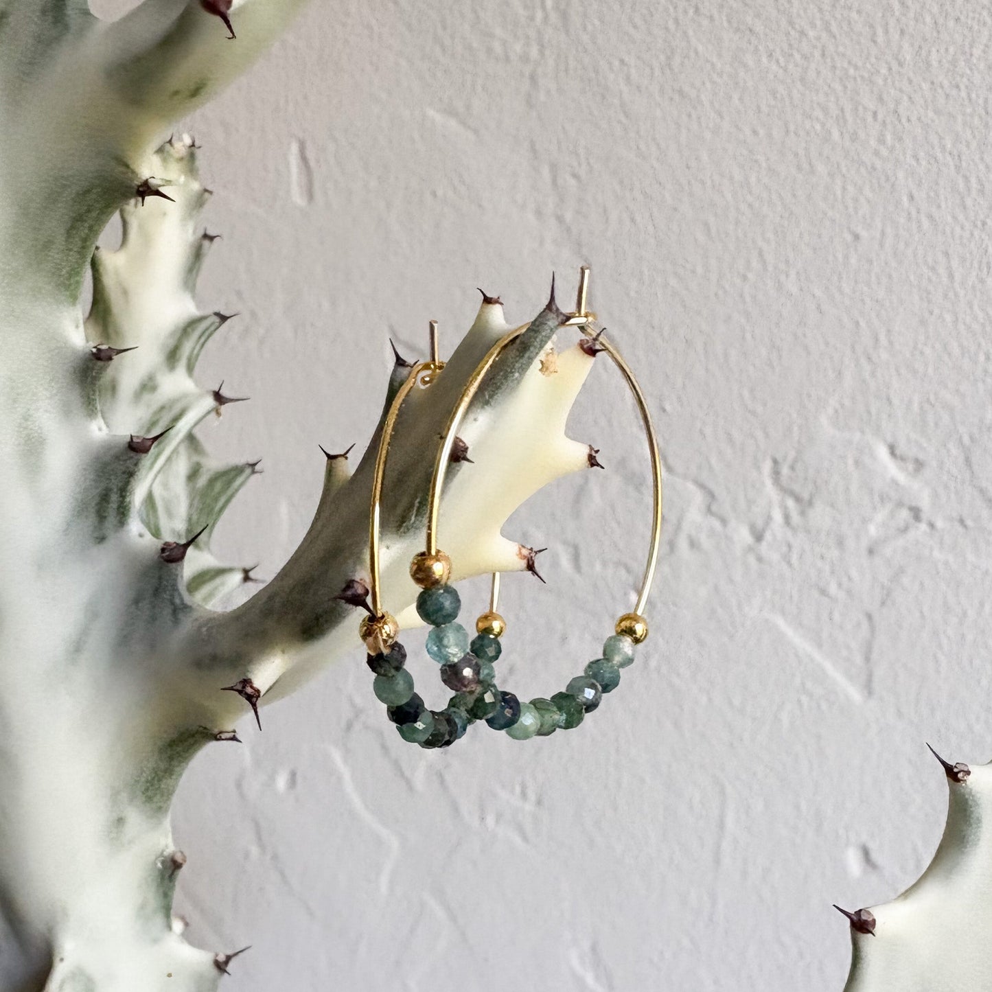 tourmaline crystal earrings, boho jewelry