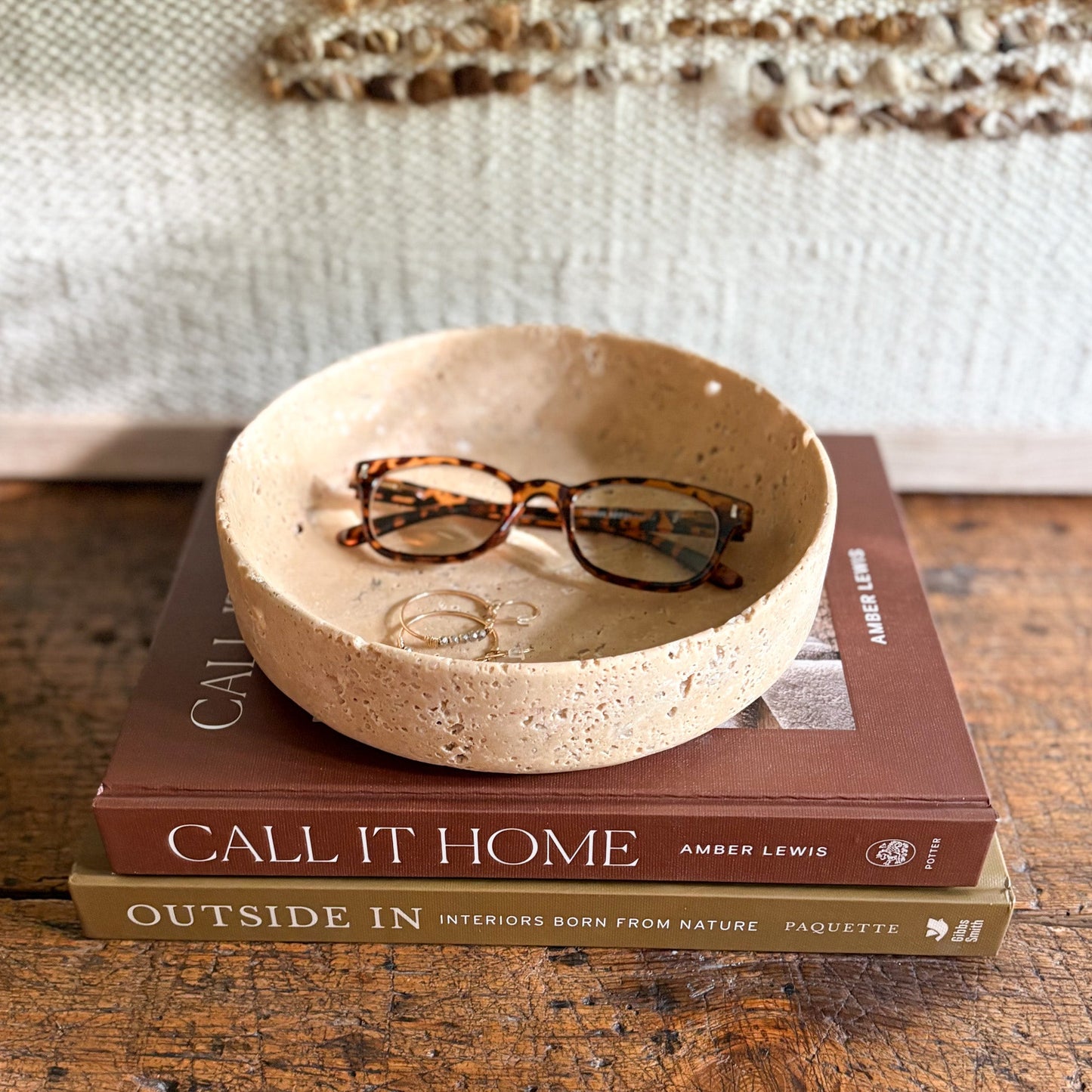decorative travertine tray