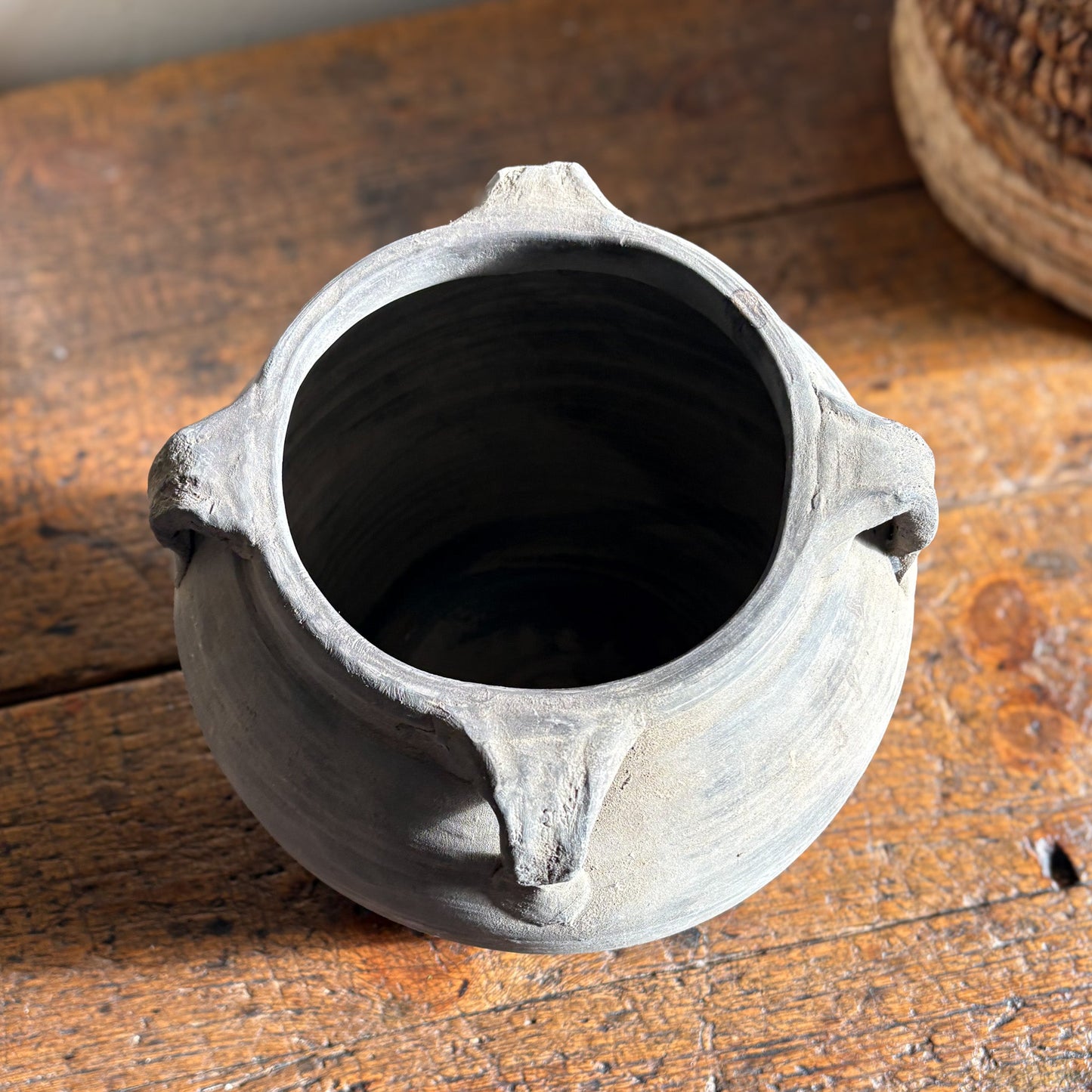 vintage grey vessel pot