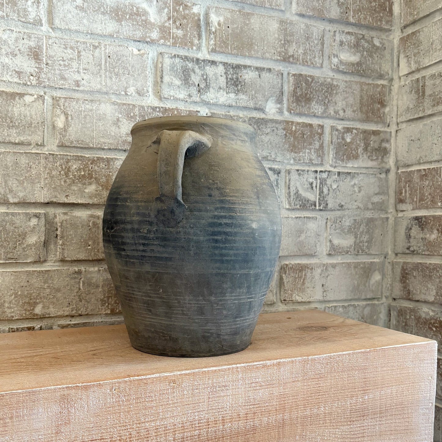 found vintage vessel, large decorative pot
