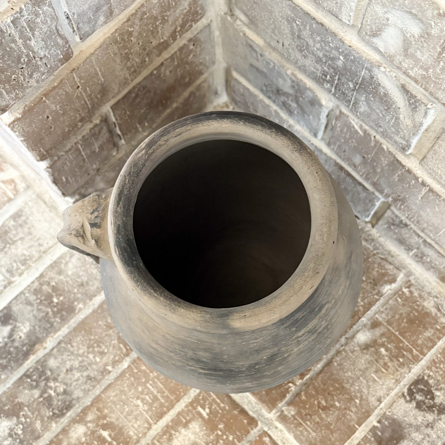 large grey distressed vase