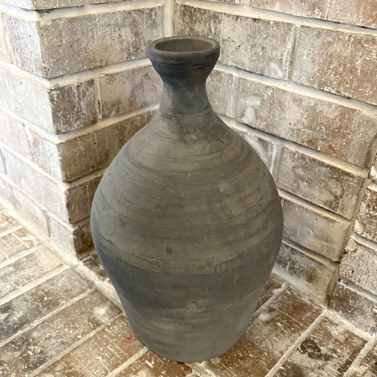 decorative distressed grey vase