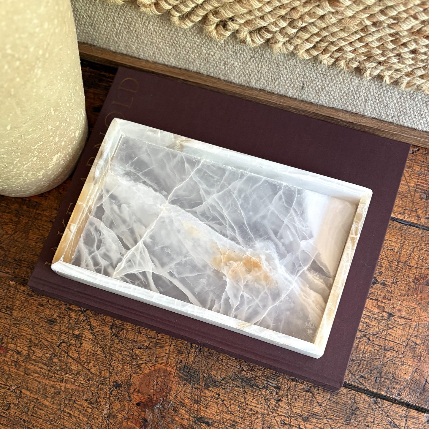 natural mexican onyx stone tray