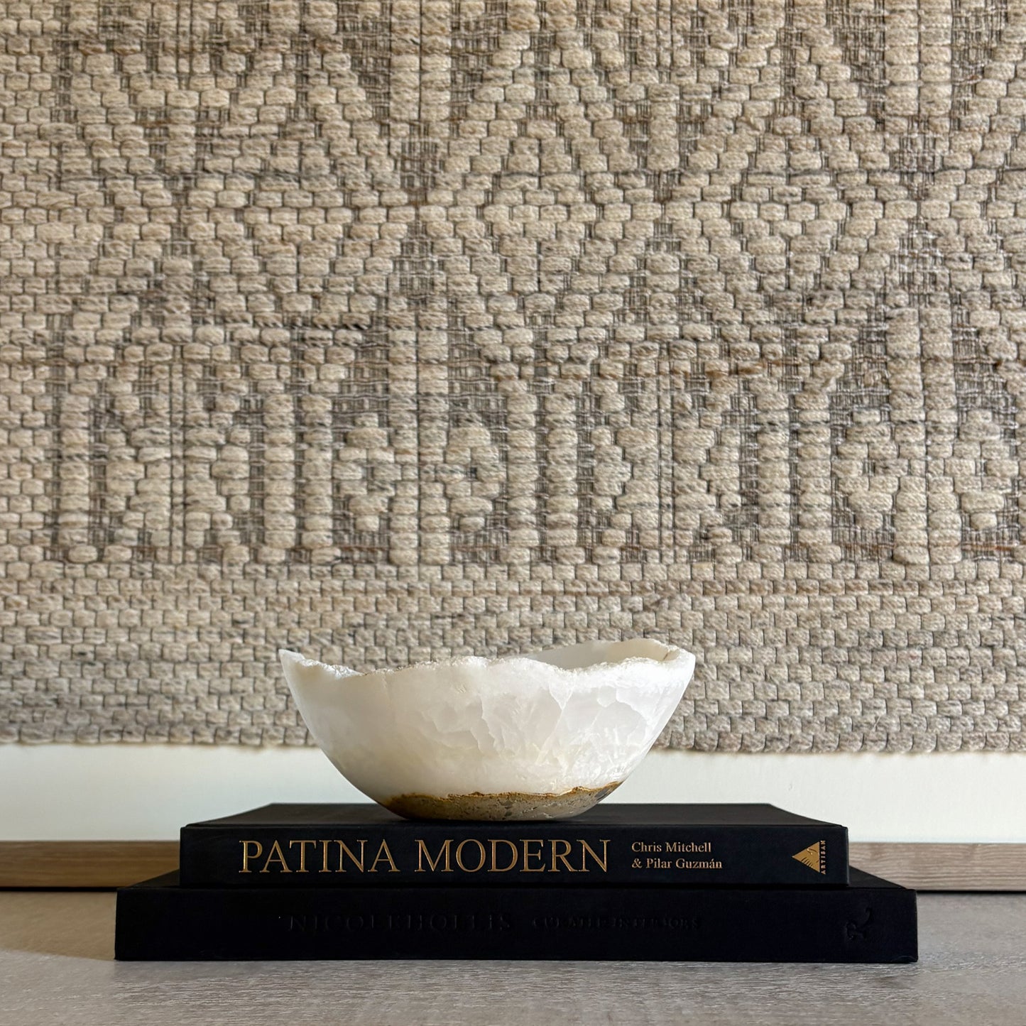 Decorative white onyx stone bowl