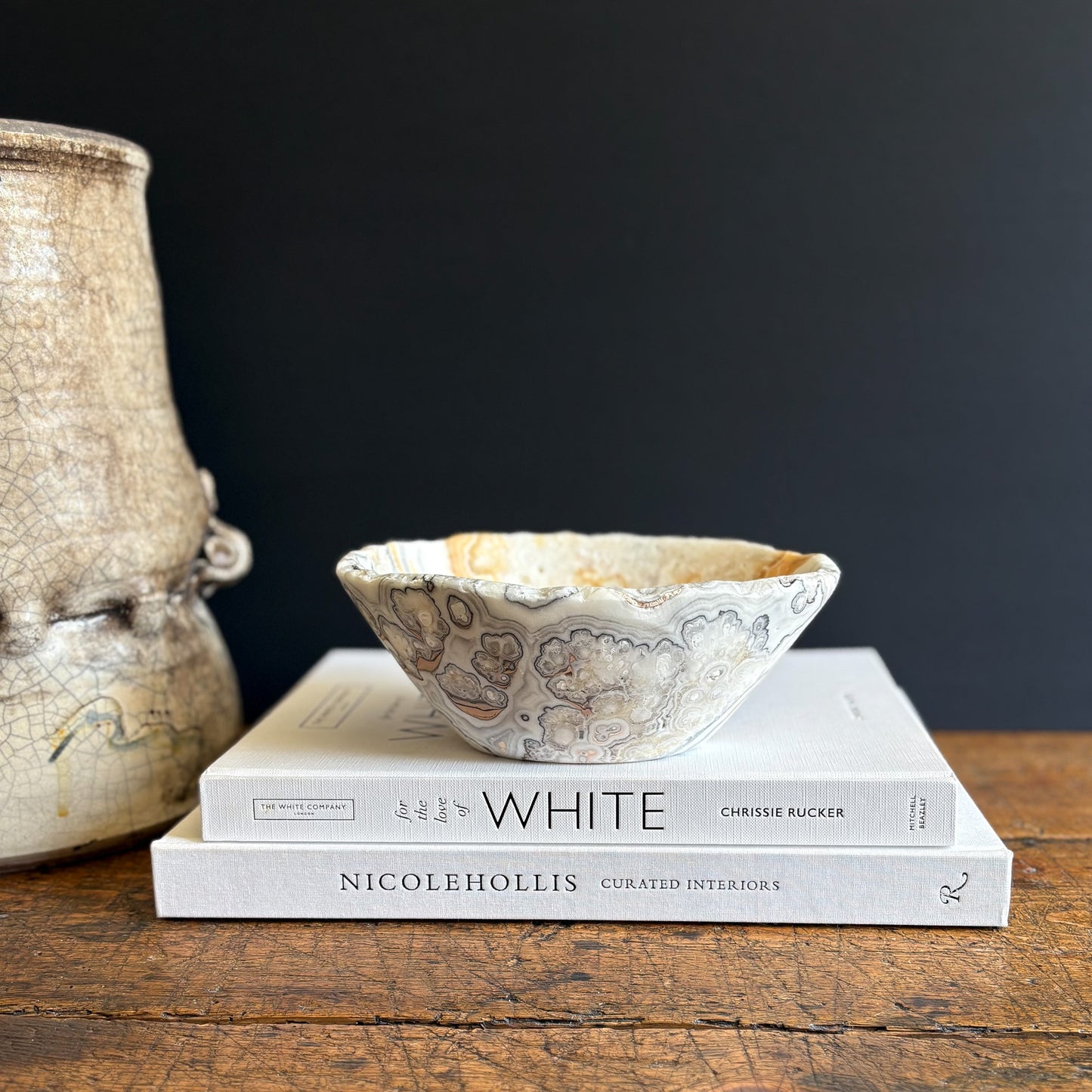 decorative zebra onyx bowl