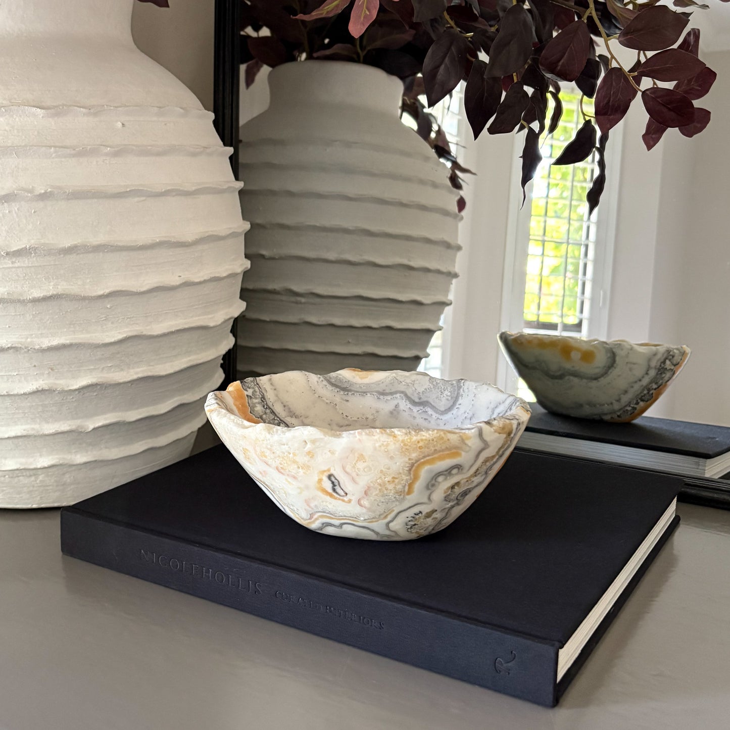 decorative zebra onyx bowl