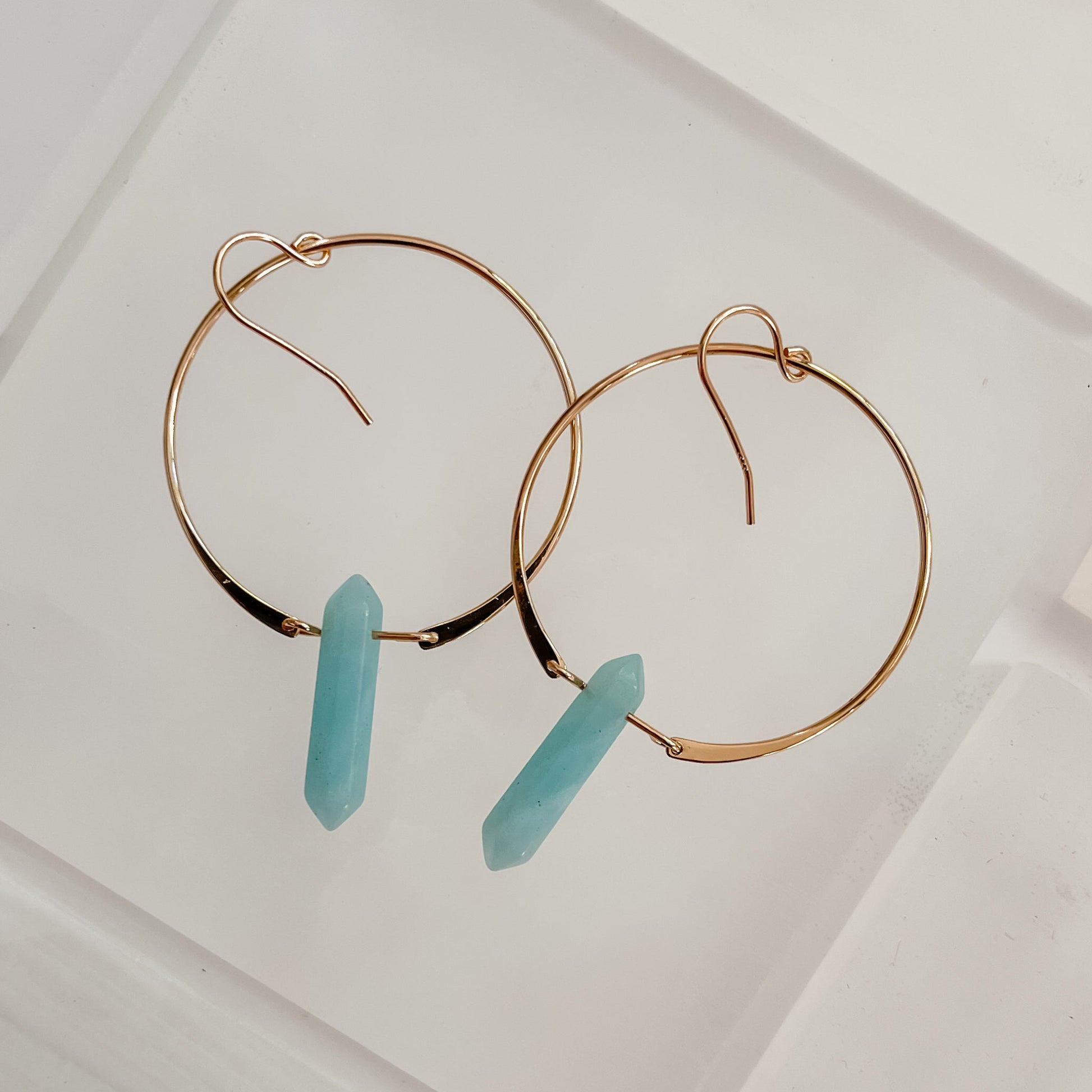 Gold Hoop Crystal Earrings