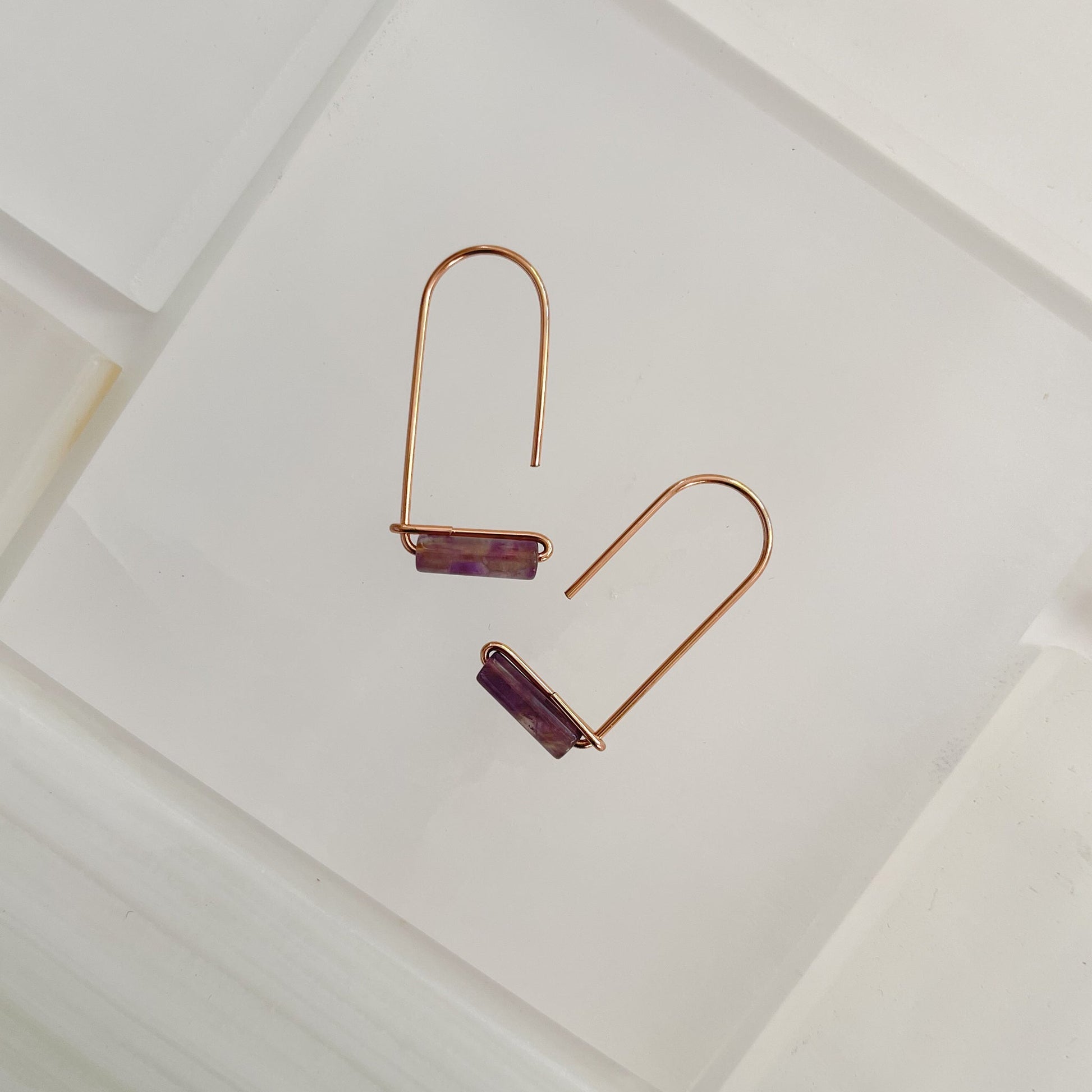 Amethyst Drop Earrings - Rare Earth Mercantile