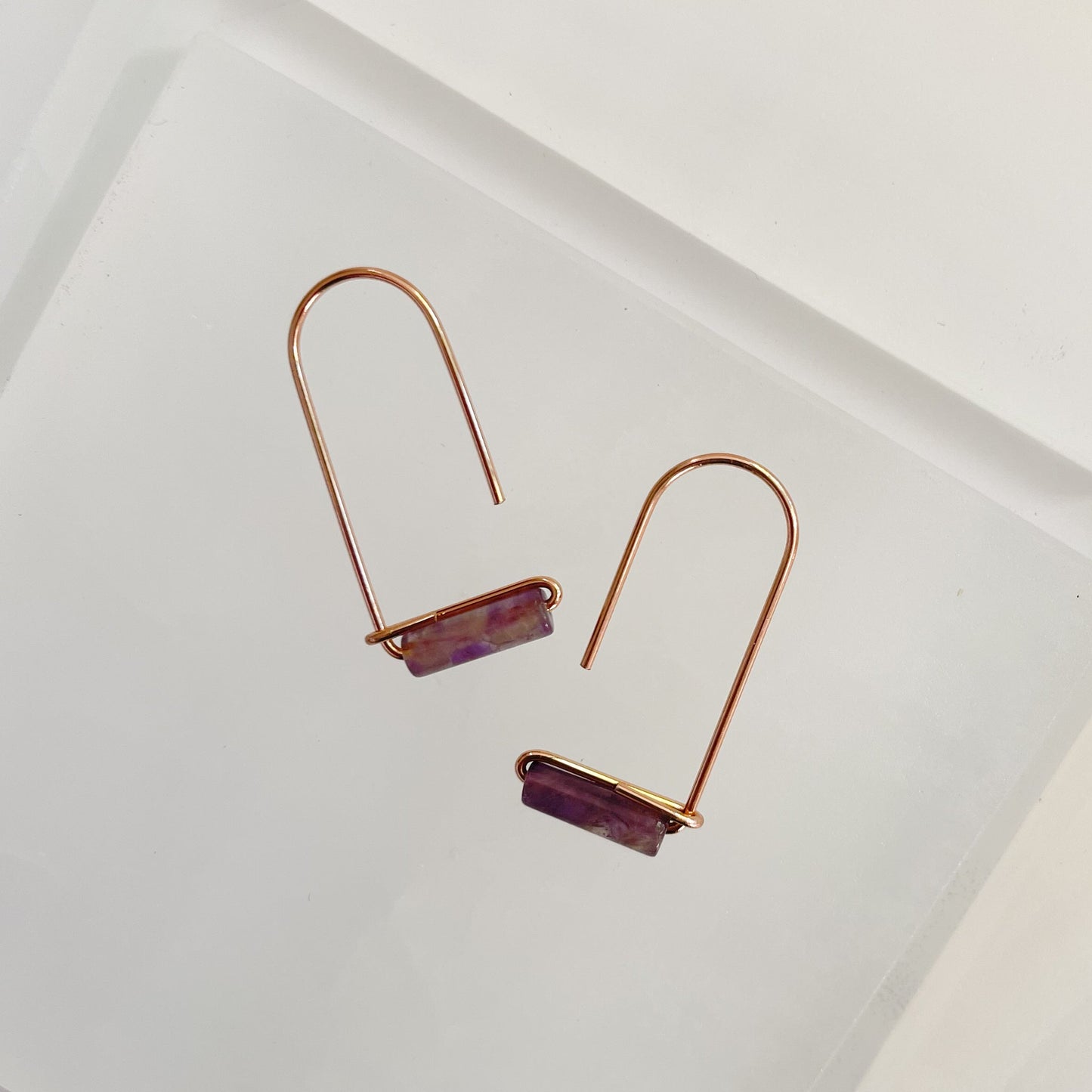 Amethyst Drop Earrings - Rare Earth Mercantile