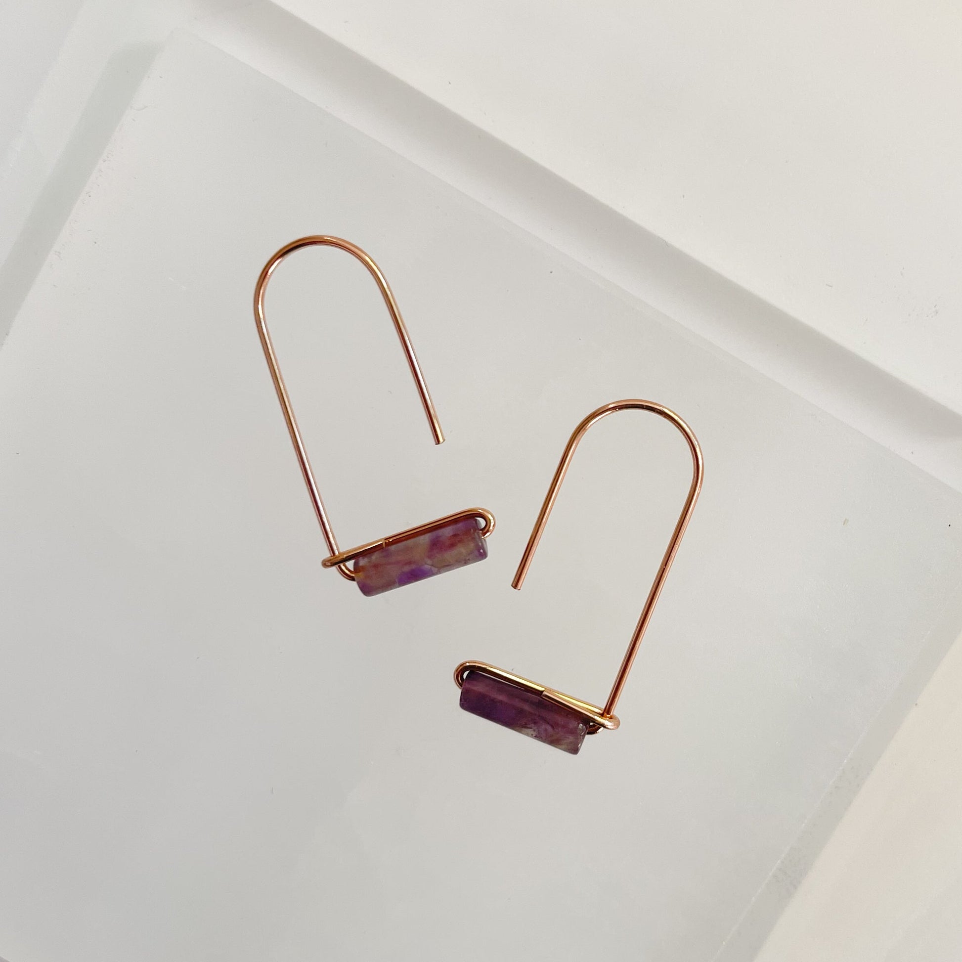 Amethyst Drop Earrings - Rare Earth Mercantile