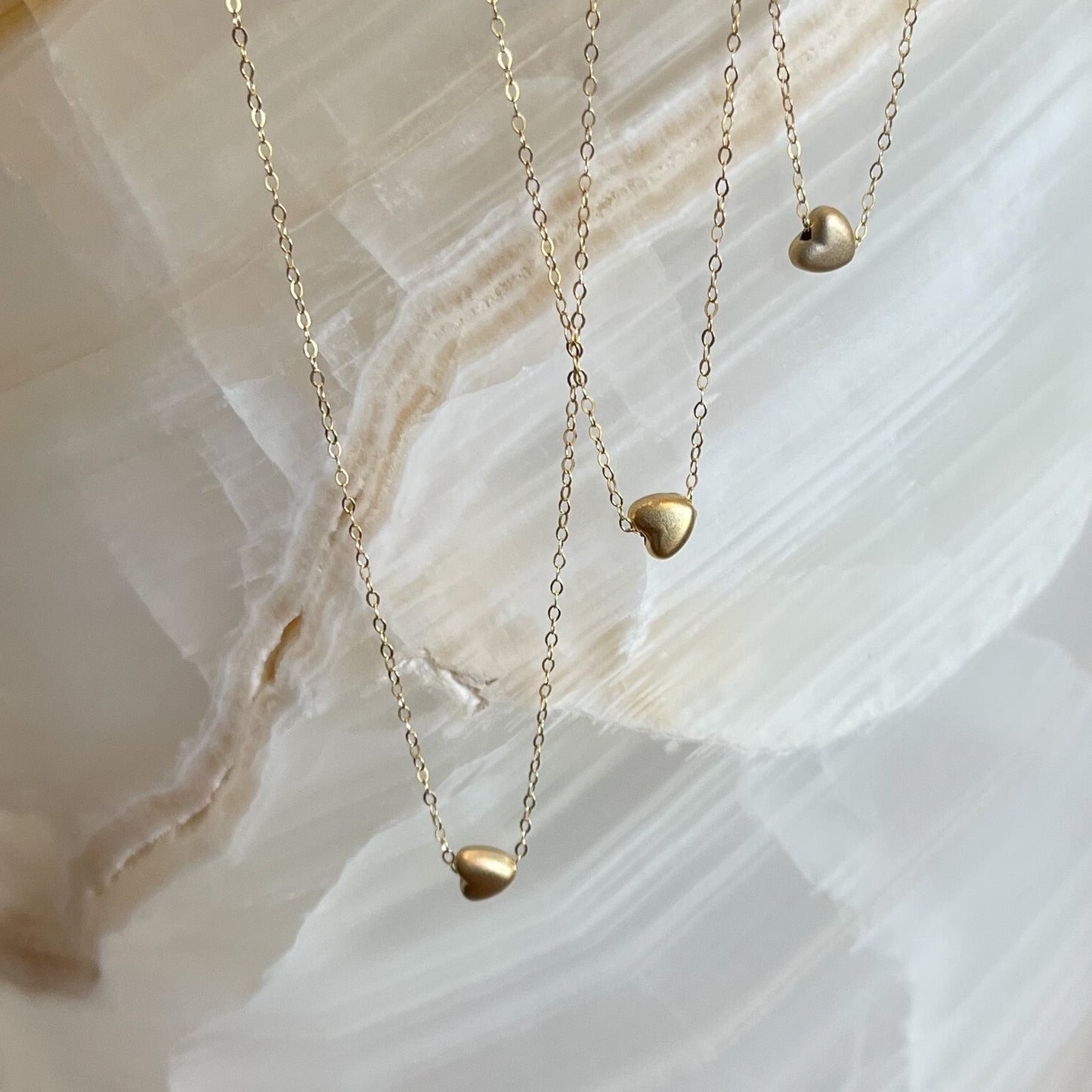 Modern Minimalist Gold Heart Necklace, Dainty Necklace
