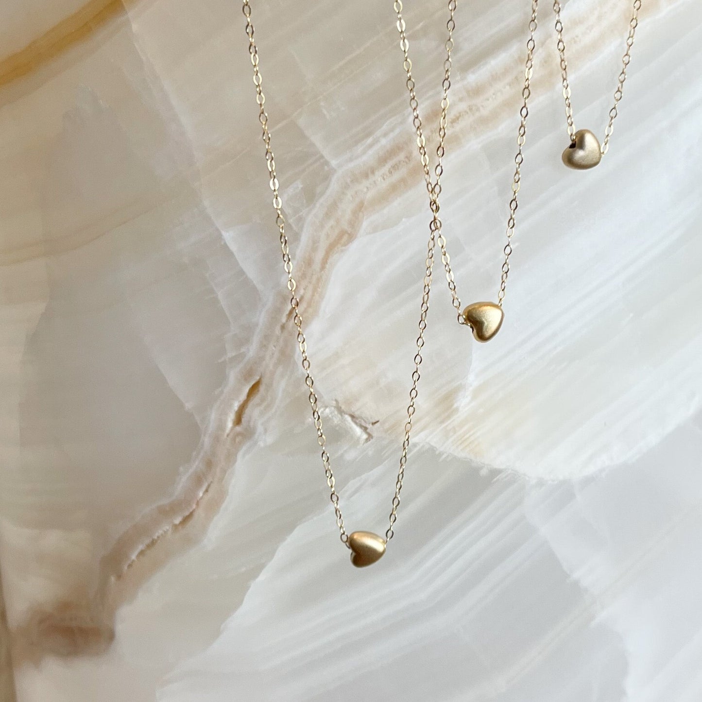 Gold Heart Modern Minimalist Necklace, Heart Necklace