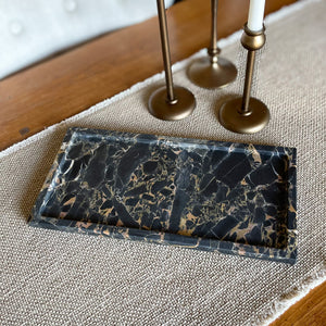 black and gold marble tray, marble home accents