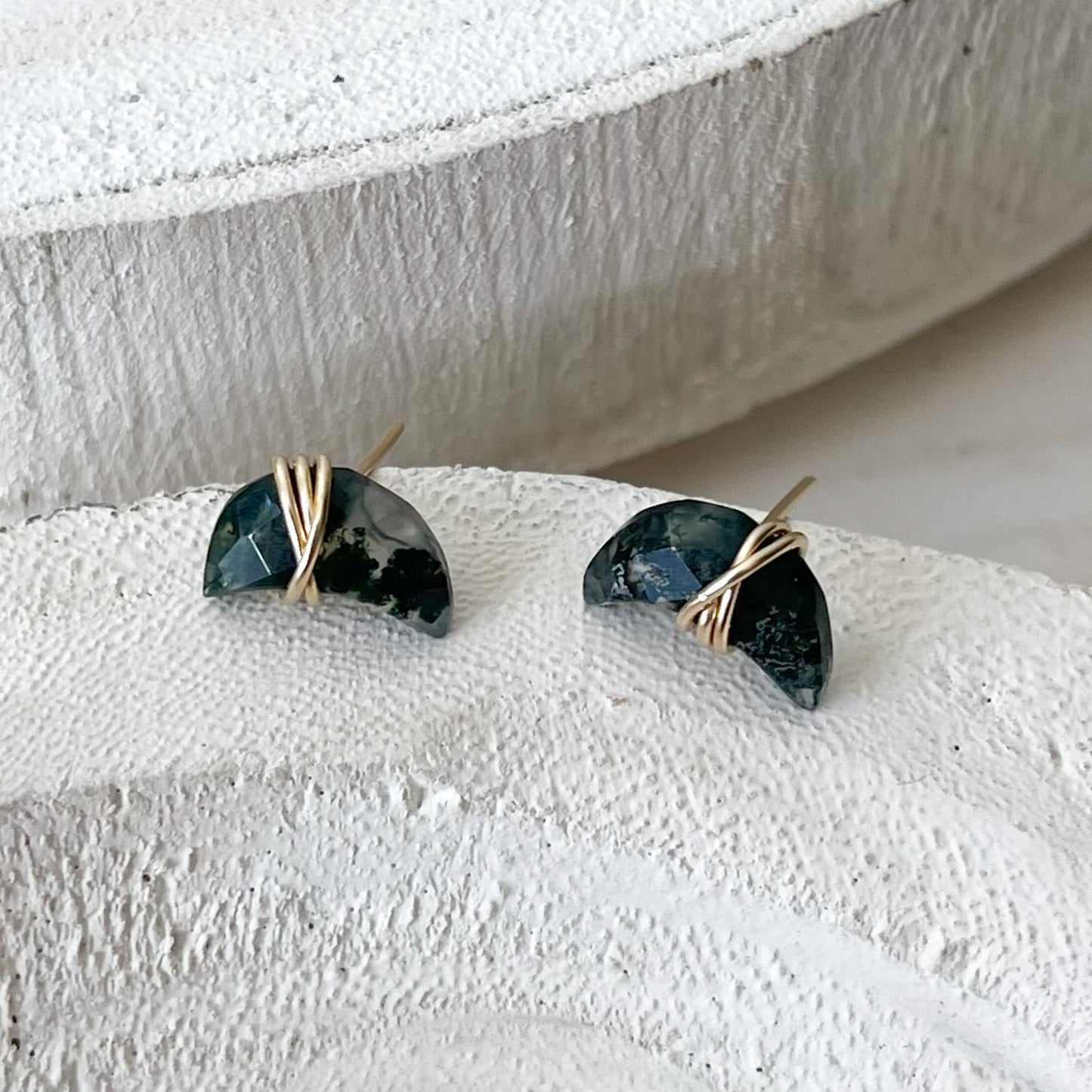 Crescent Moon Stud Earrings