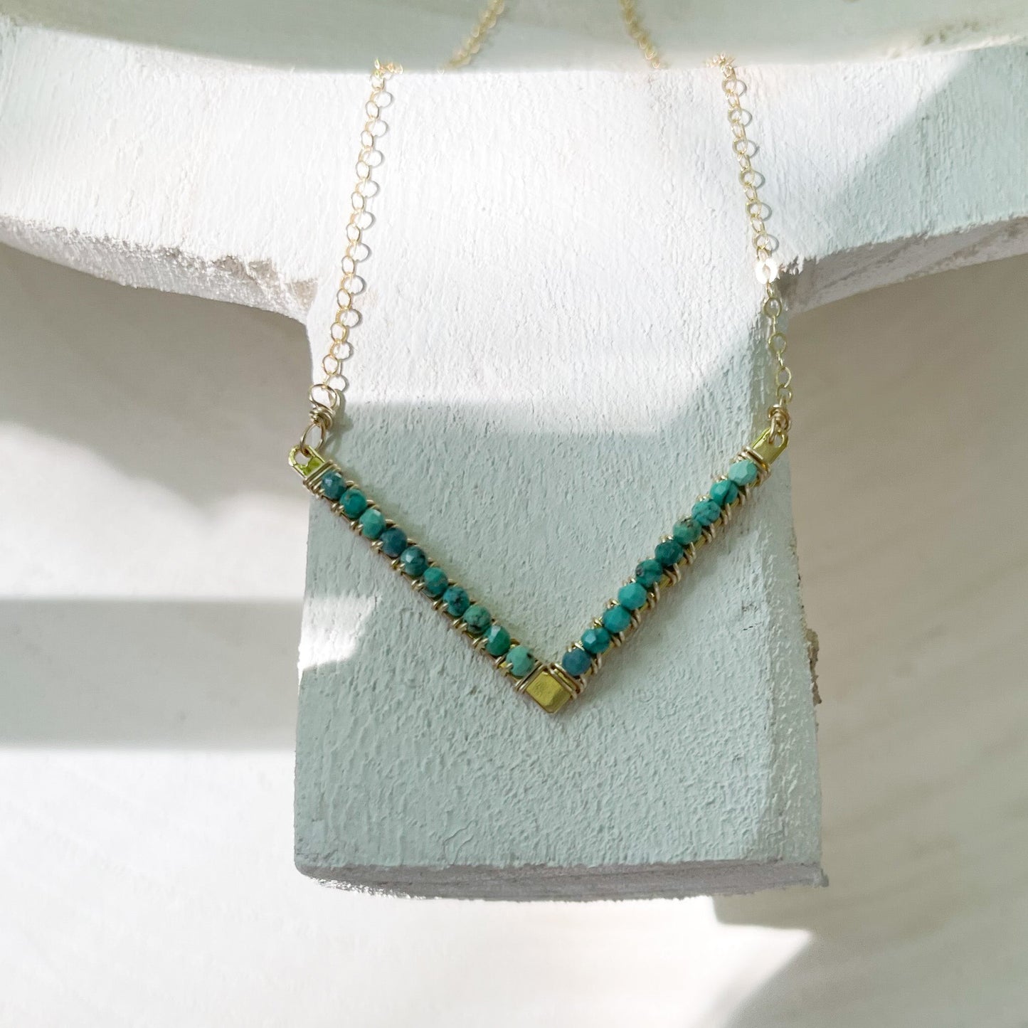 Turquoise Chevron Necklace - Rare Earth Mercantile
