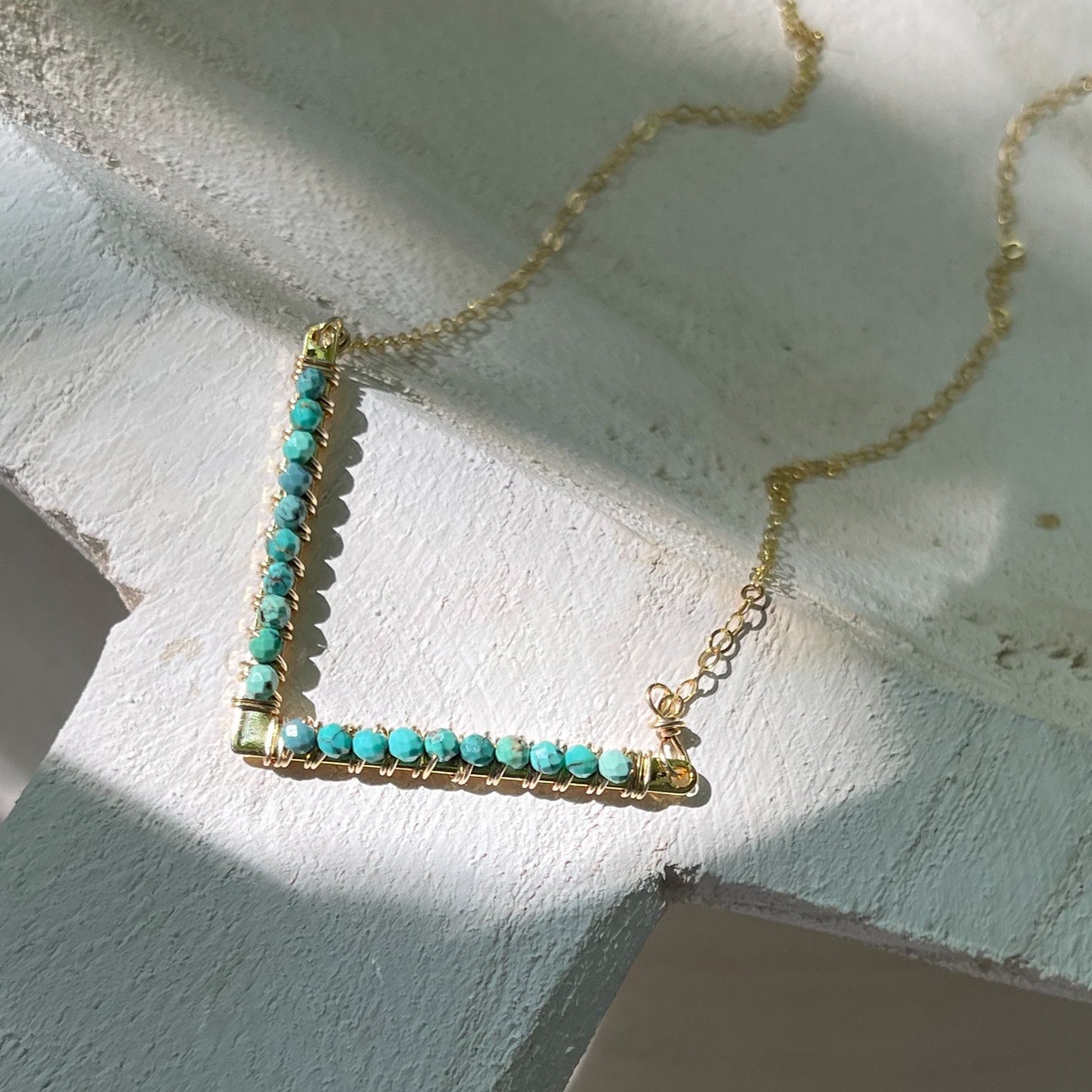 Turquoise Chevron Necklace - Rare Earth Mercantile
