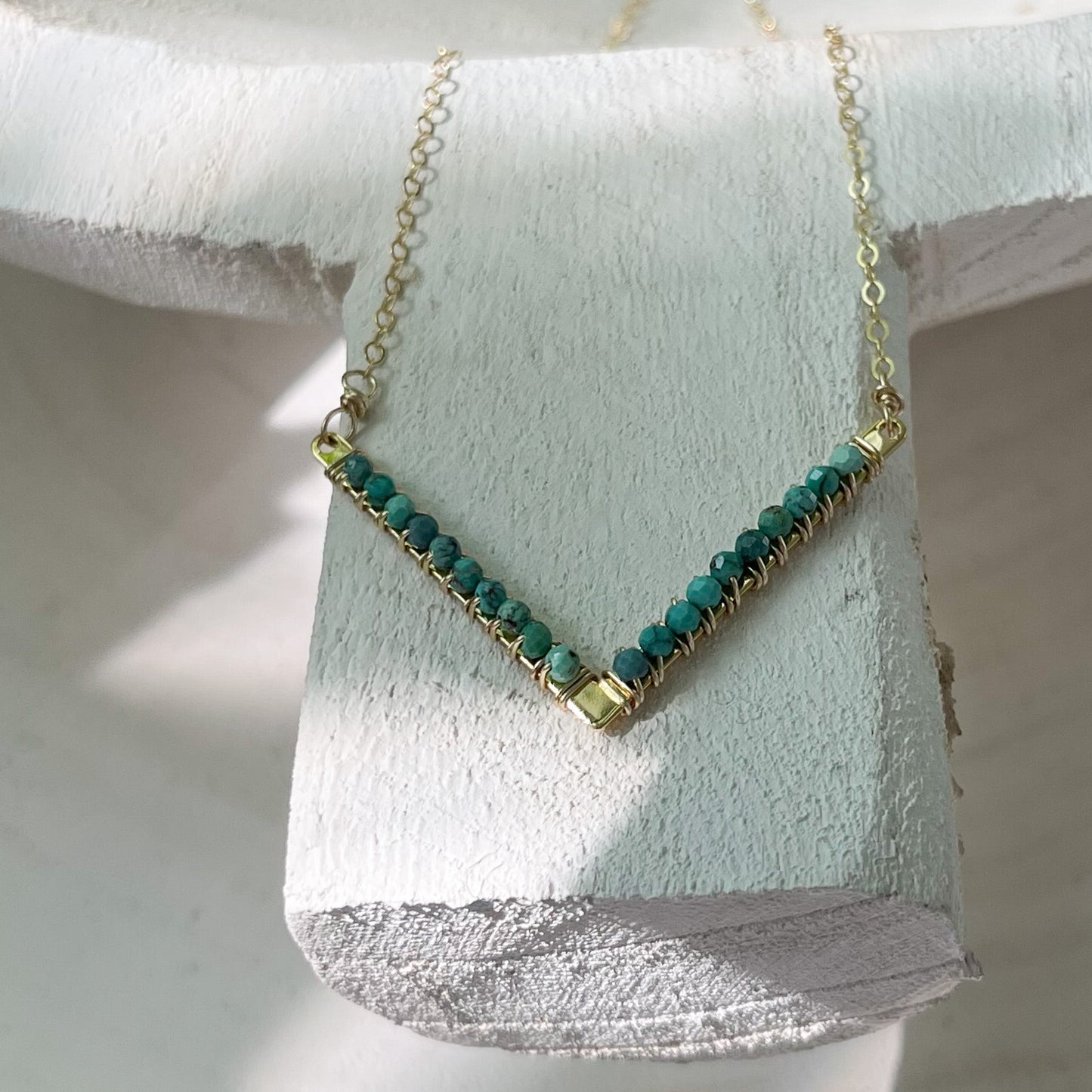 Turquoise Chevron Necklace - Rare Earth Mercantile