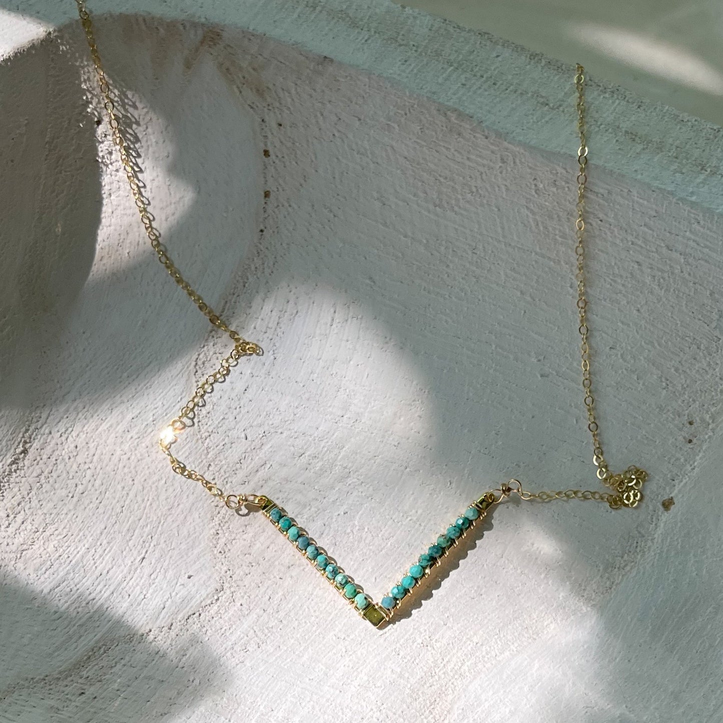 Turquoise Chevron Necklace - Rare Earth Mercantile