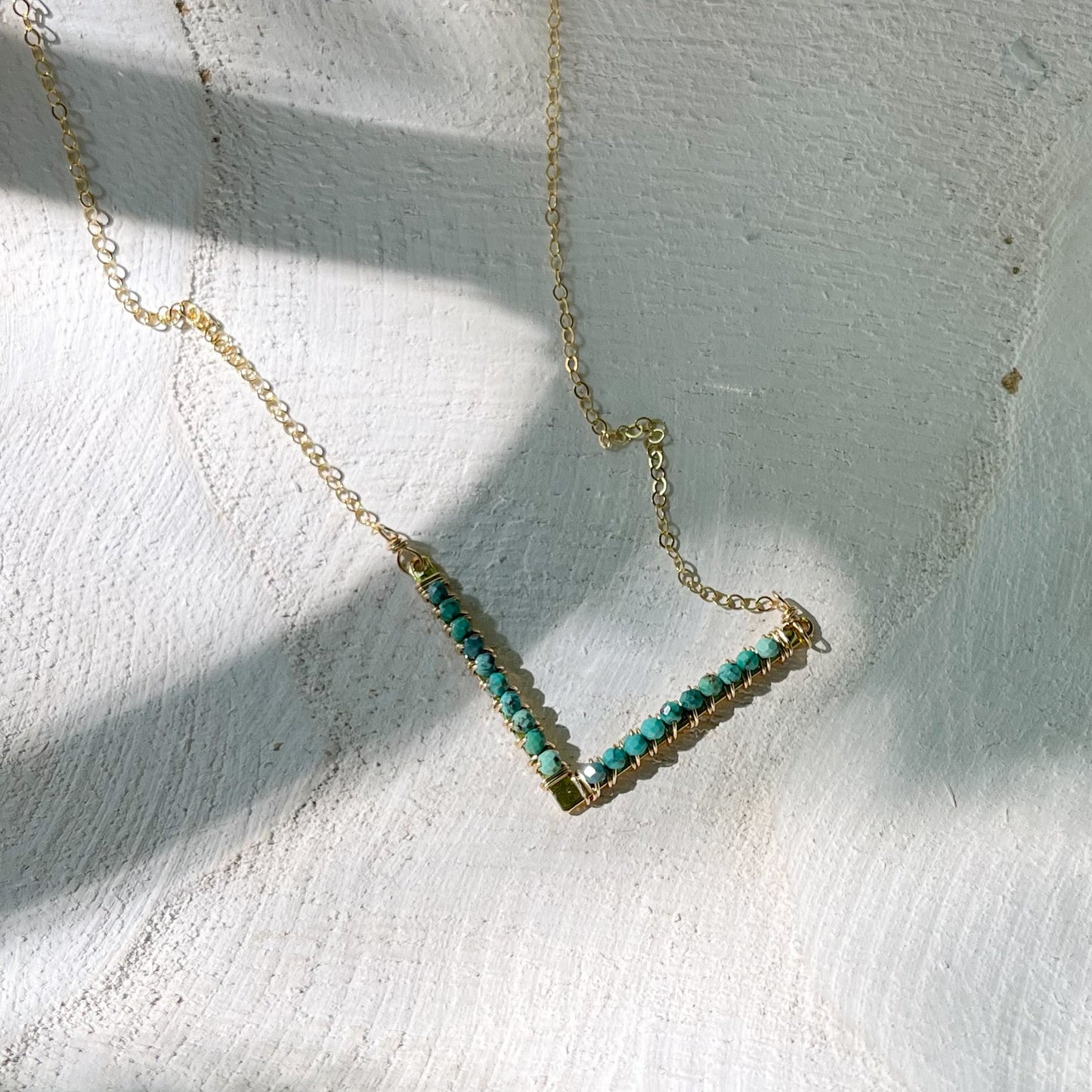 Turquoise Chevron Necklace - Rare Earth Mercantile