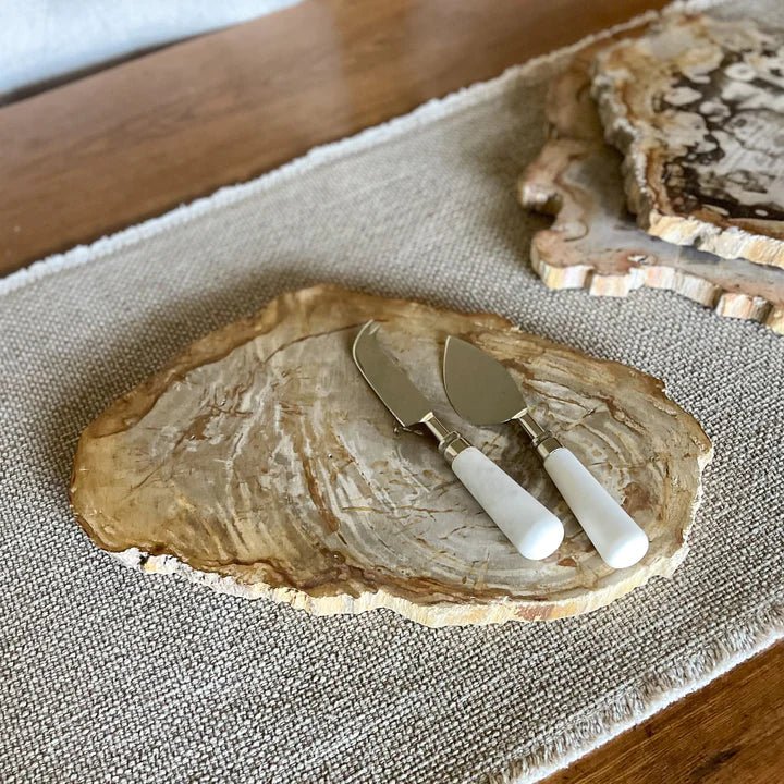 From Earth to Table: Setting the Scene with Petrified Wood Serving Boards and Onyx Candle Holders