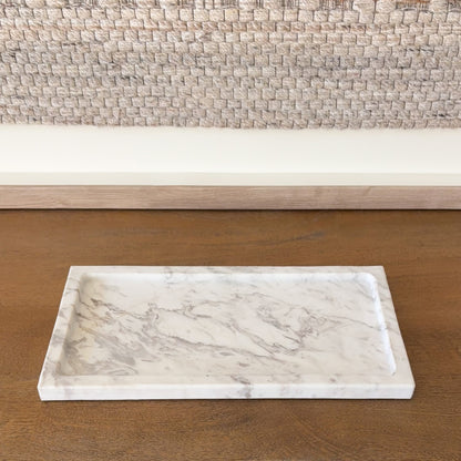 Decorative marble tray for coffee table styling
