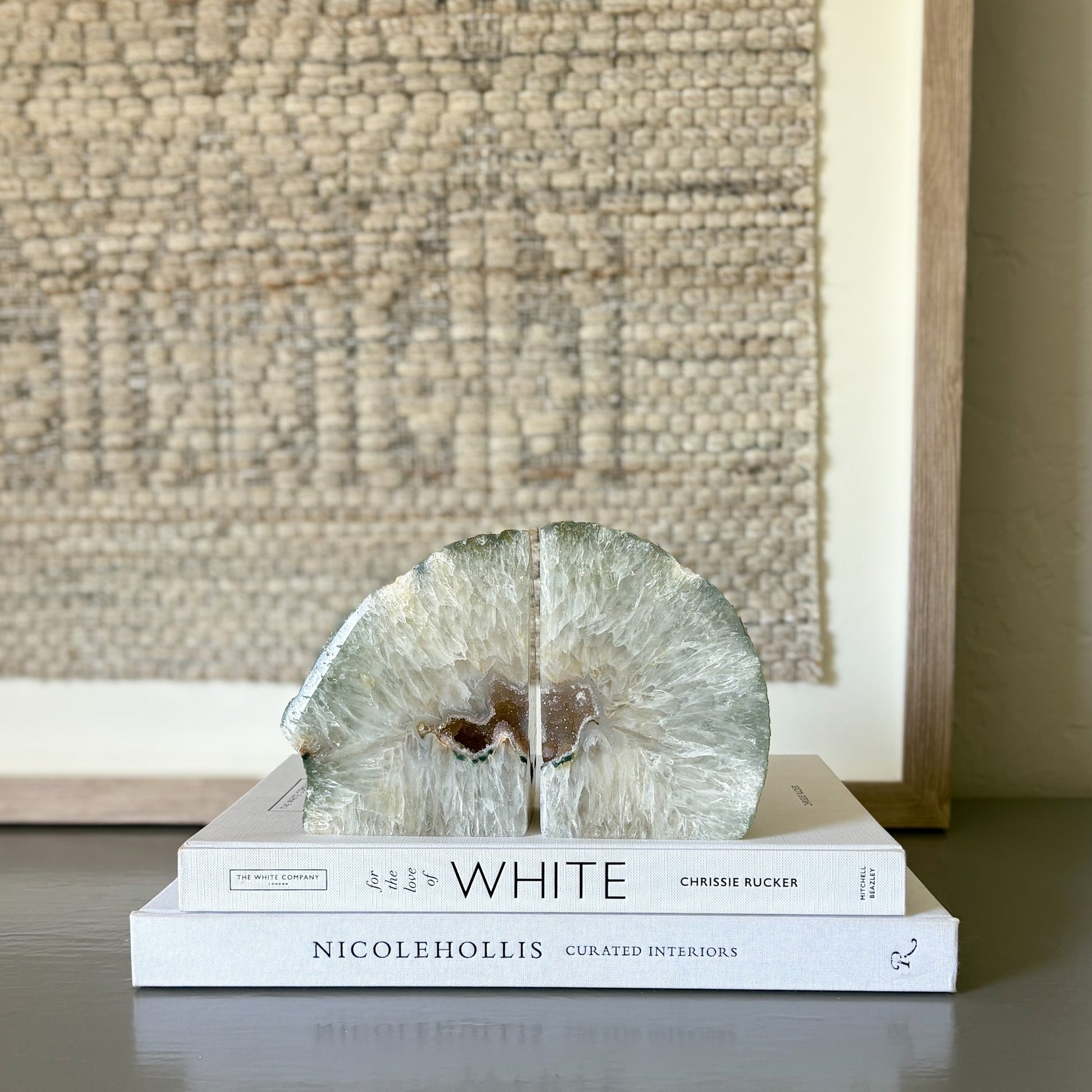 natural agate geode center bookends