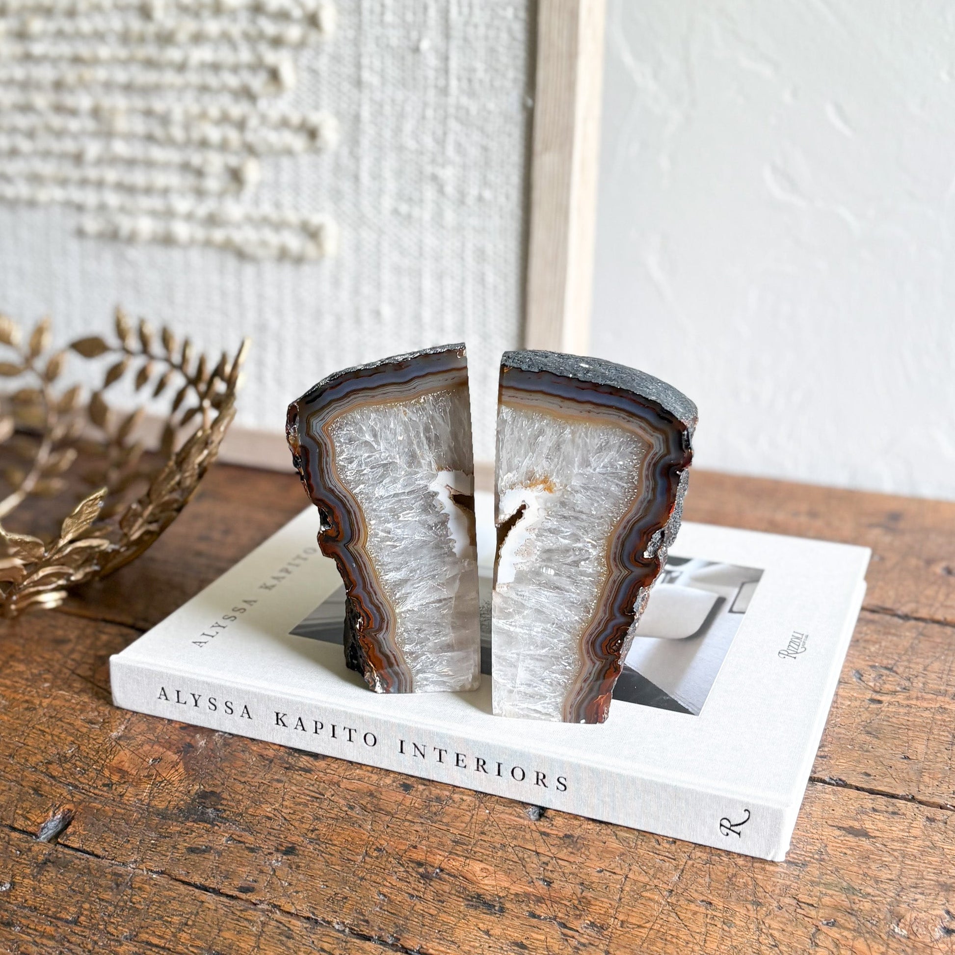 natural brazilian crystal bookends 