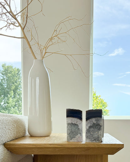 Brazilian Agate Druzy Bookend Pair