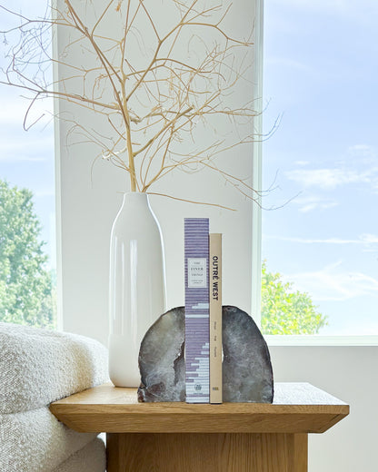 - Agate druzy bookend pair with natural crystal formations