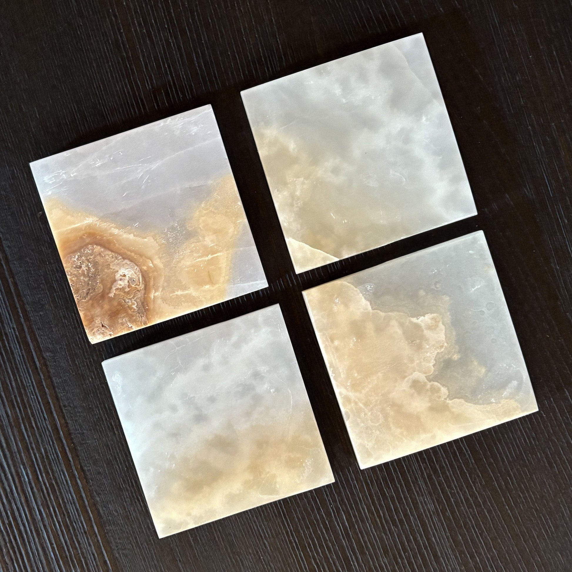natural onyx stone drink coasters